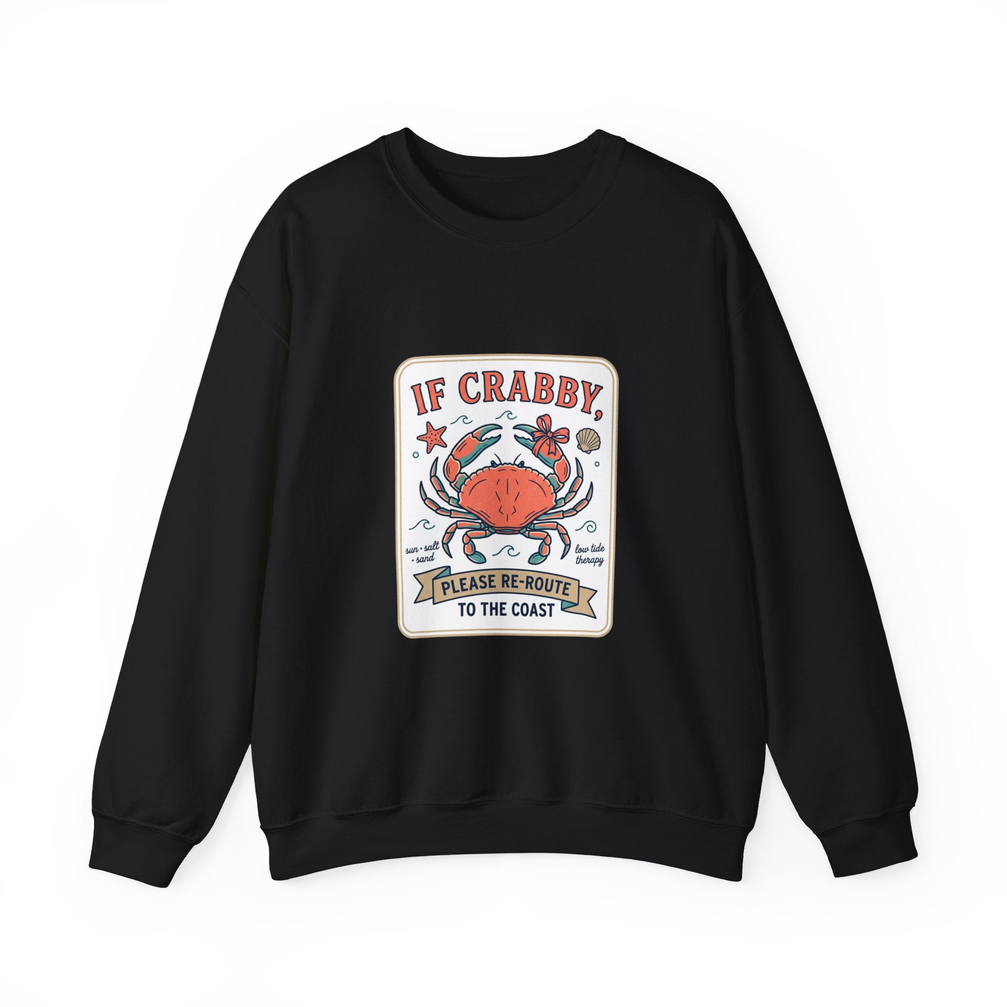 If Crabby Crewneck Sweatshirt | Crab Mood Humor, Coastal Summer Style