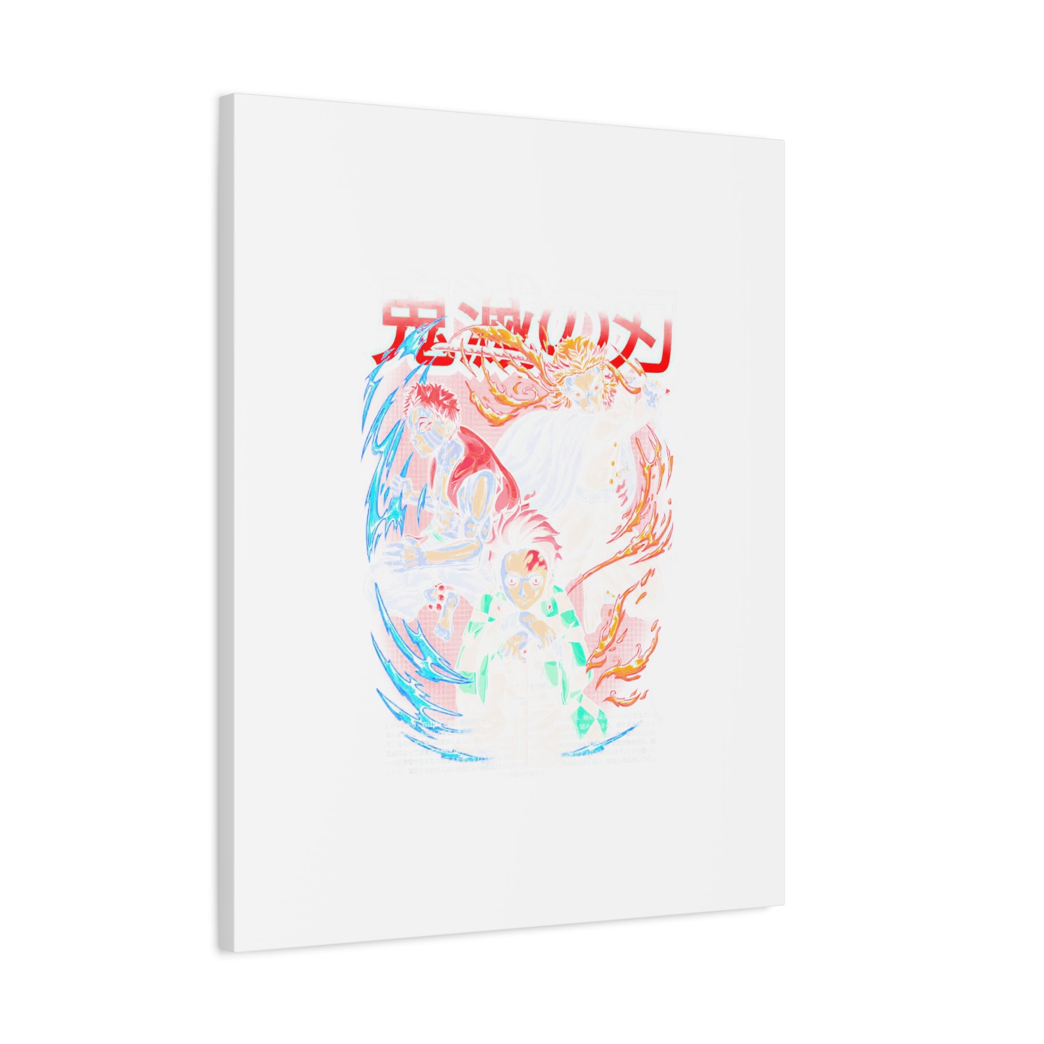 Anime Canvas Wall Art — Demon Slayer Tanjiro & Rengoku Matte Stretched Print