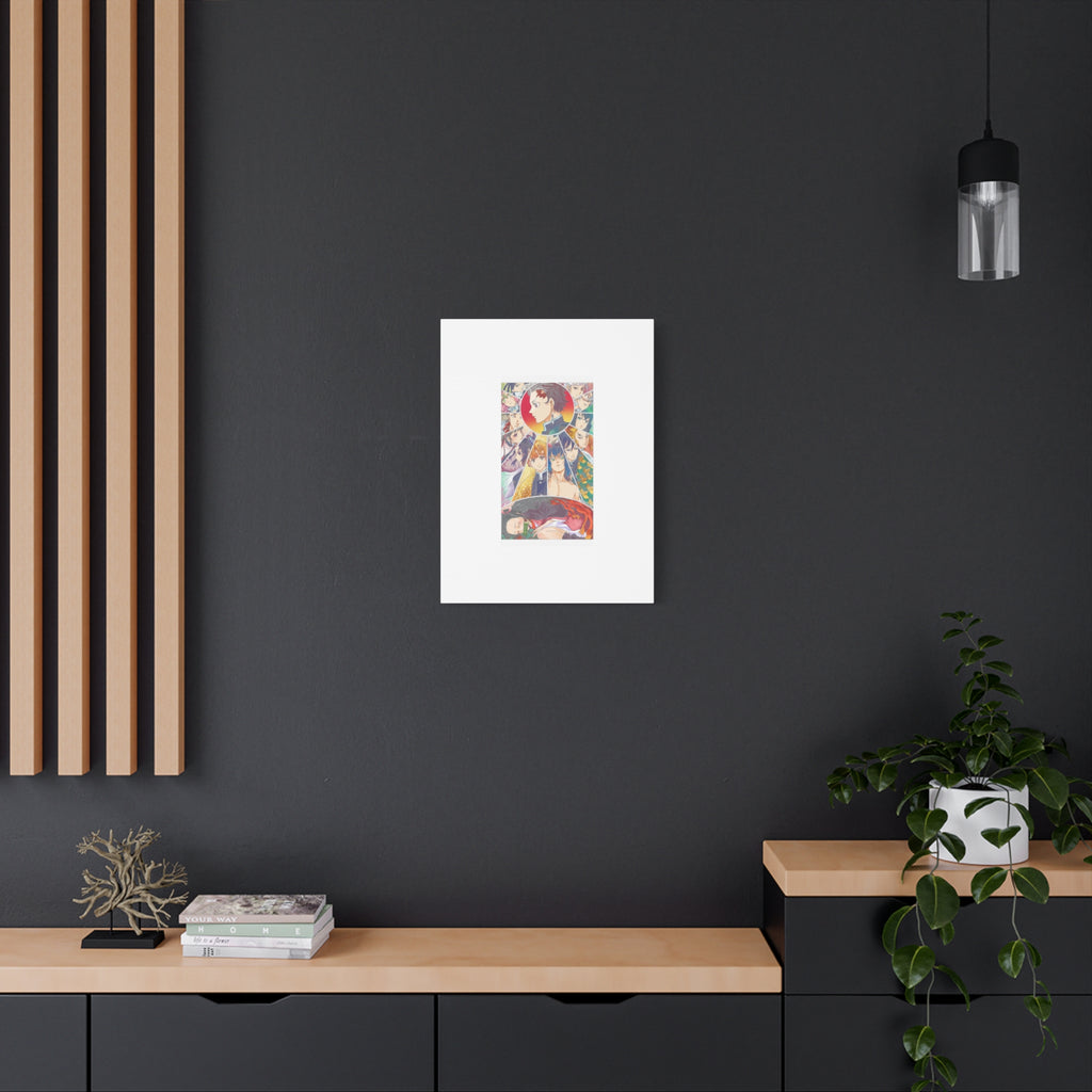 Anime Character Collage Matte Canvas Print - Stretched Wall Art