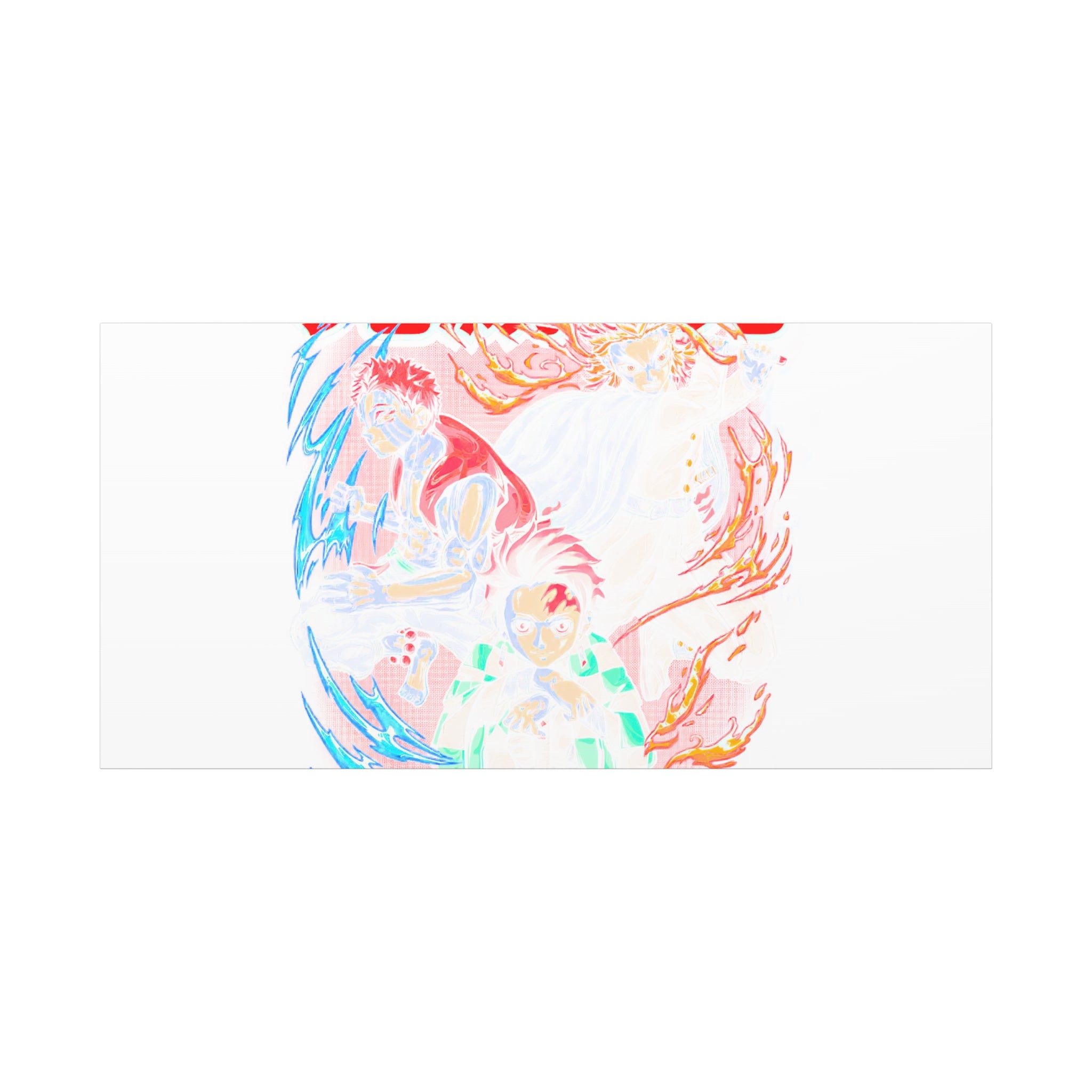 Anime Canvas Wall Art — Demon Slayer Tanjiro & Rengoku Matte Stretched Print
