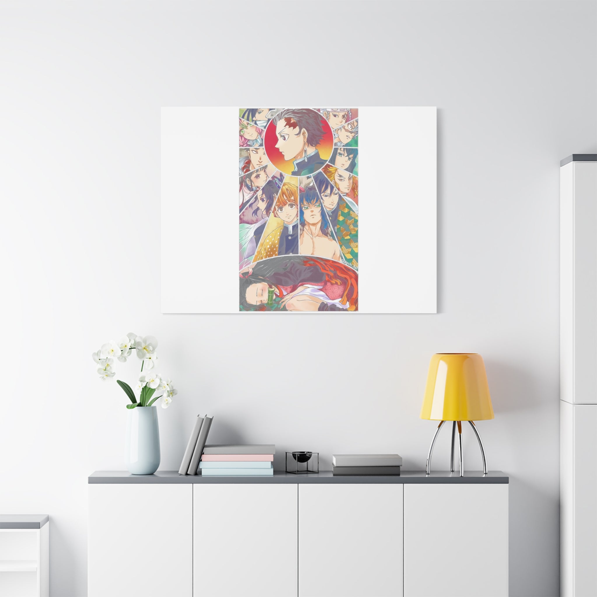 Anime Character Collage Matte Canvas Print - Stretched Wall Art