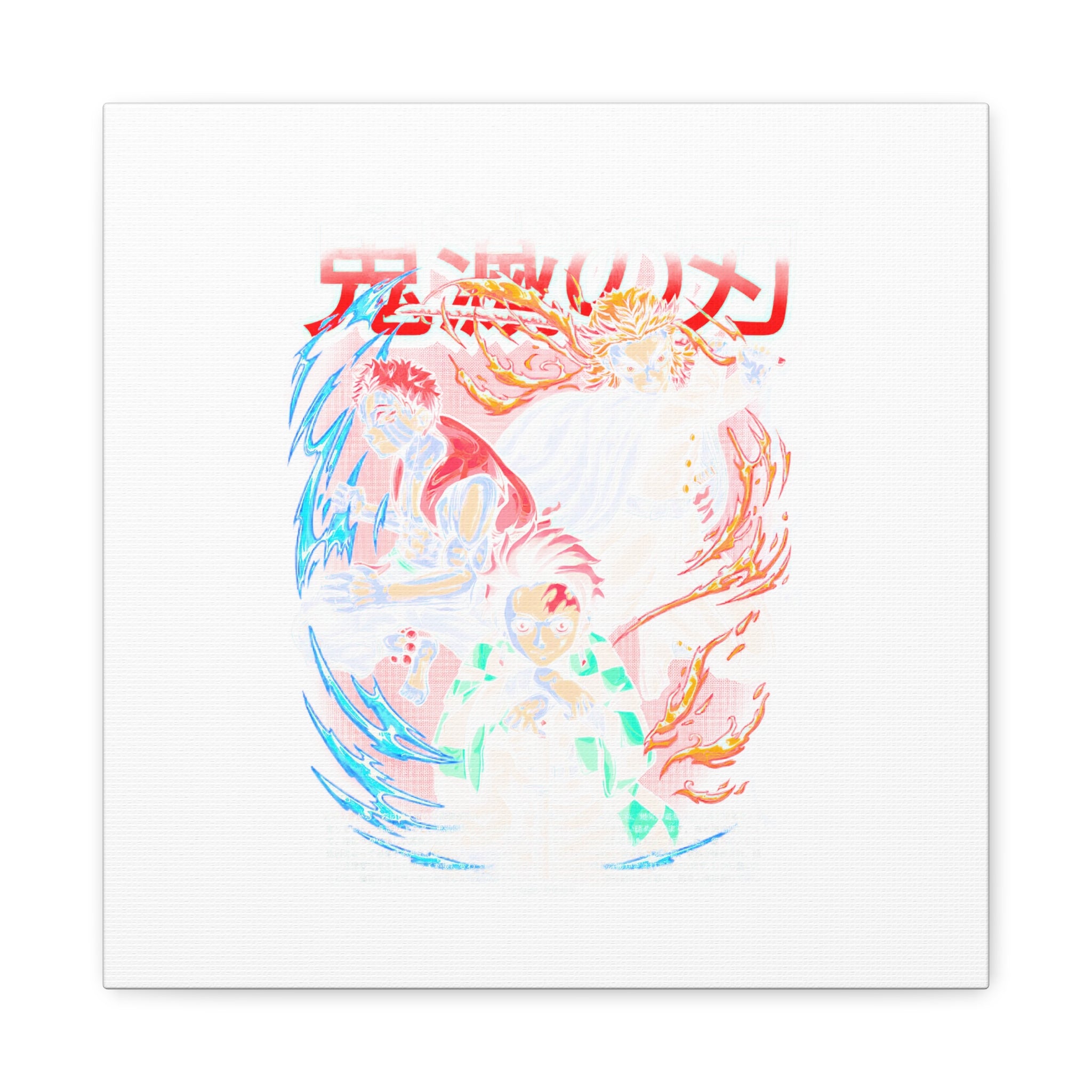Anime Canvas Wall Art — Demon Slayer Tanjiro & Rengoku Matte Stretched Print
