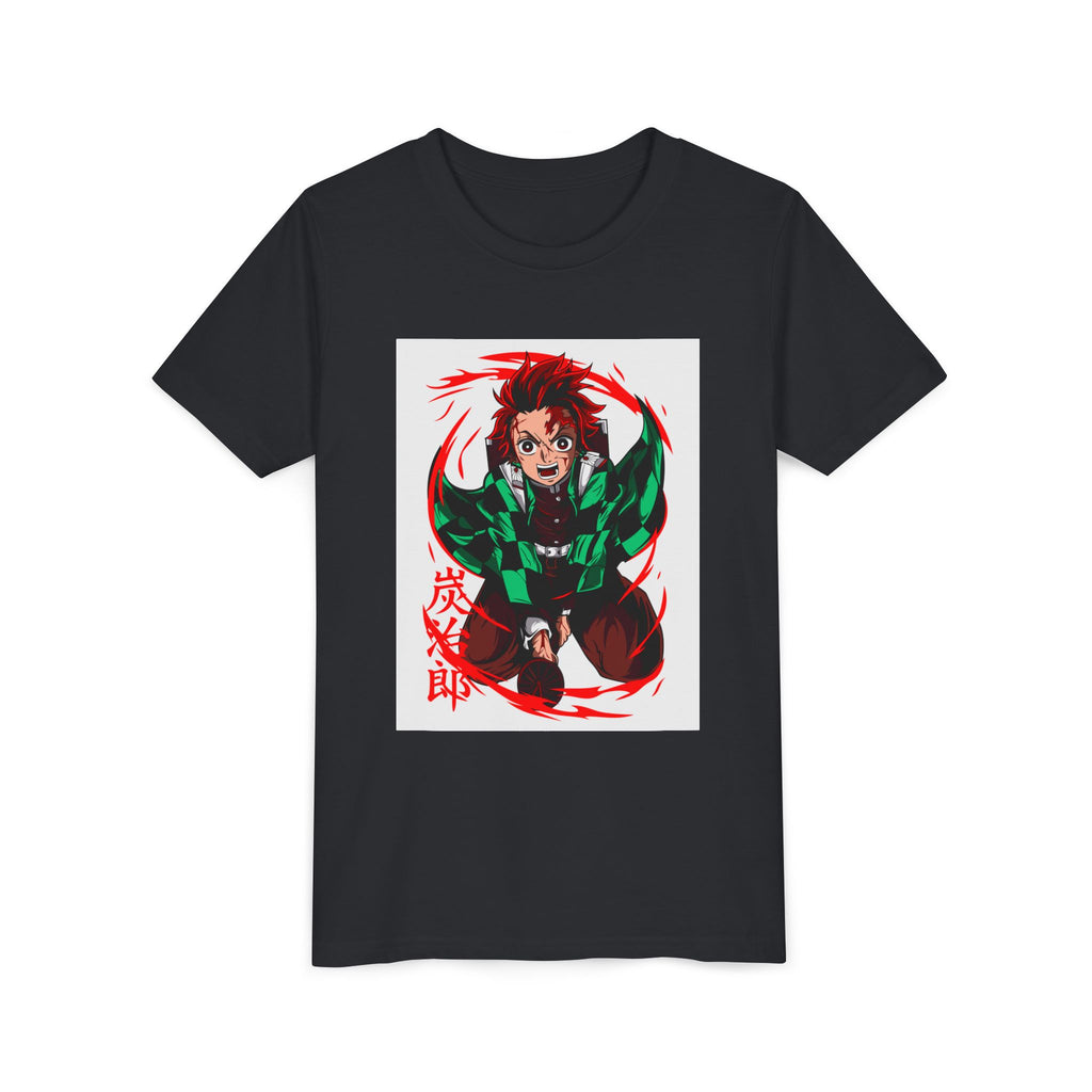 Youth Anime Character Tee — Action Pose Graphic Short Sleeve Shirt