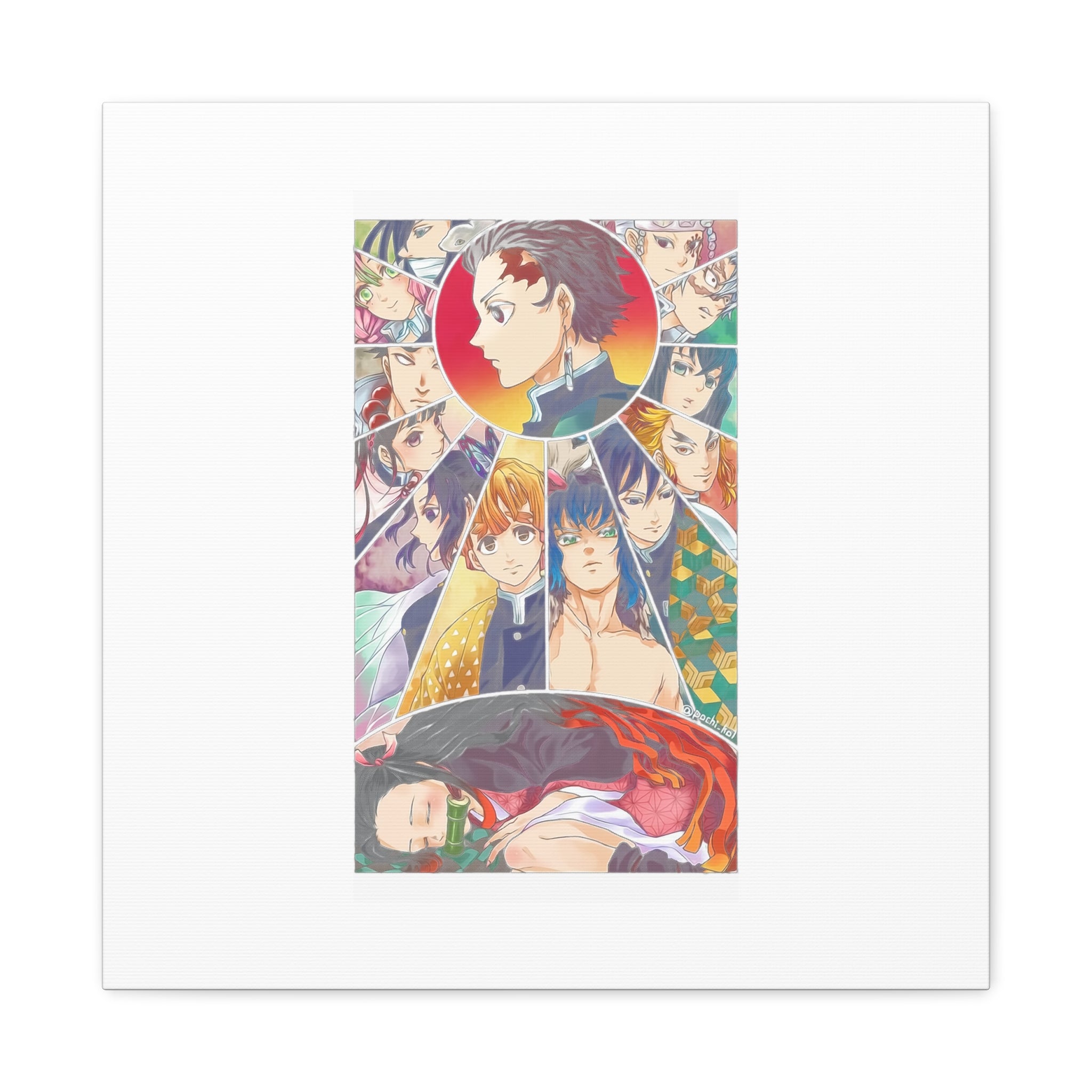 Anime Character Collage Matte Canvas Print - Stretched Wall Art