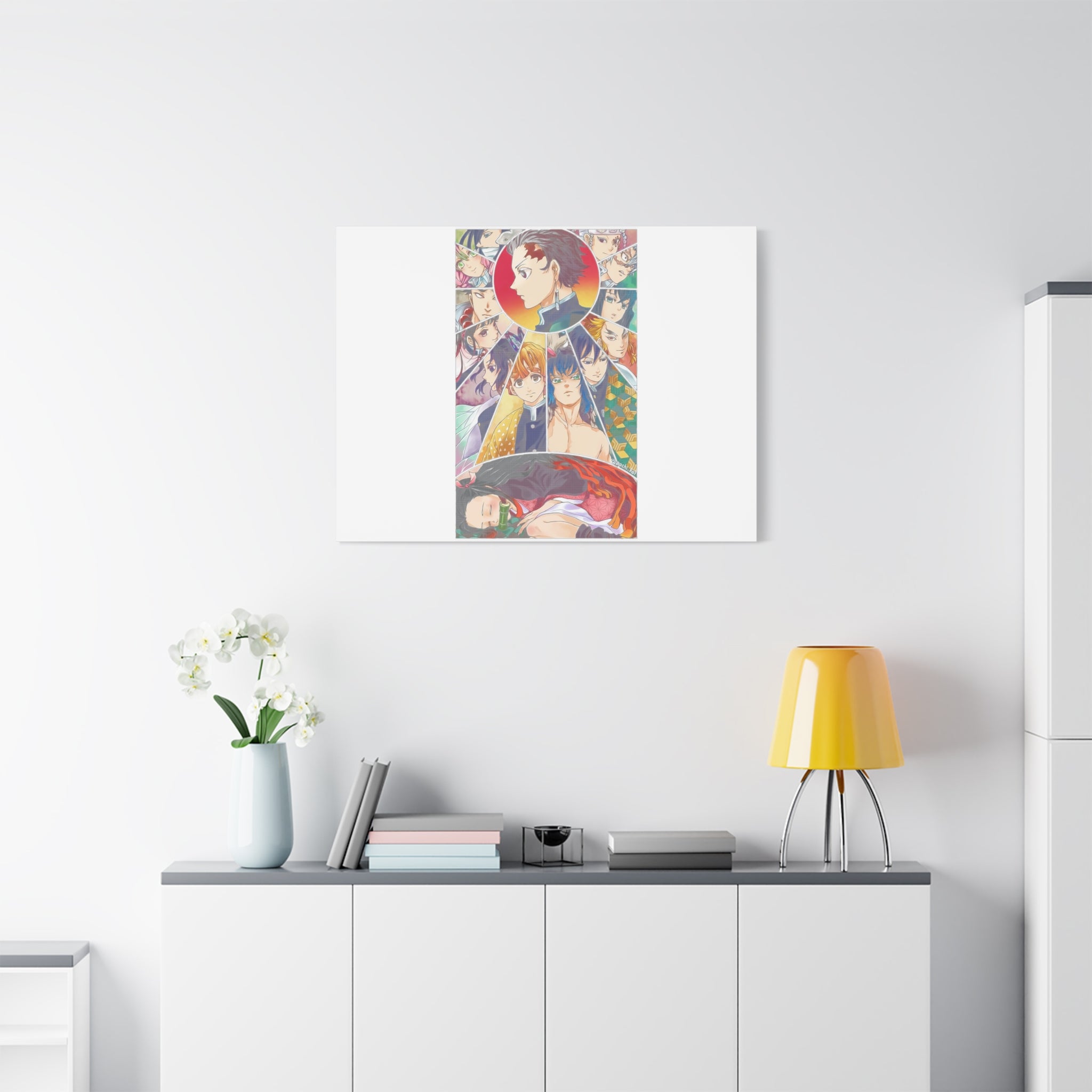 Anime Character Collage Matte Canvas Print - Stretched Wall Art