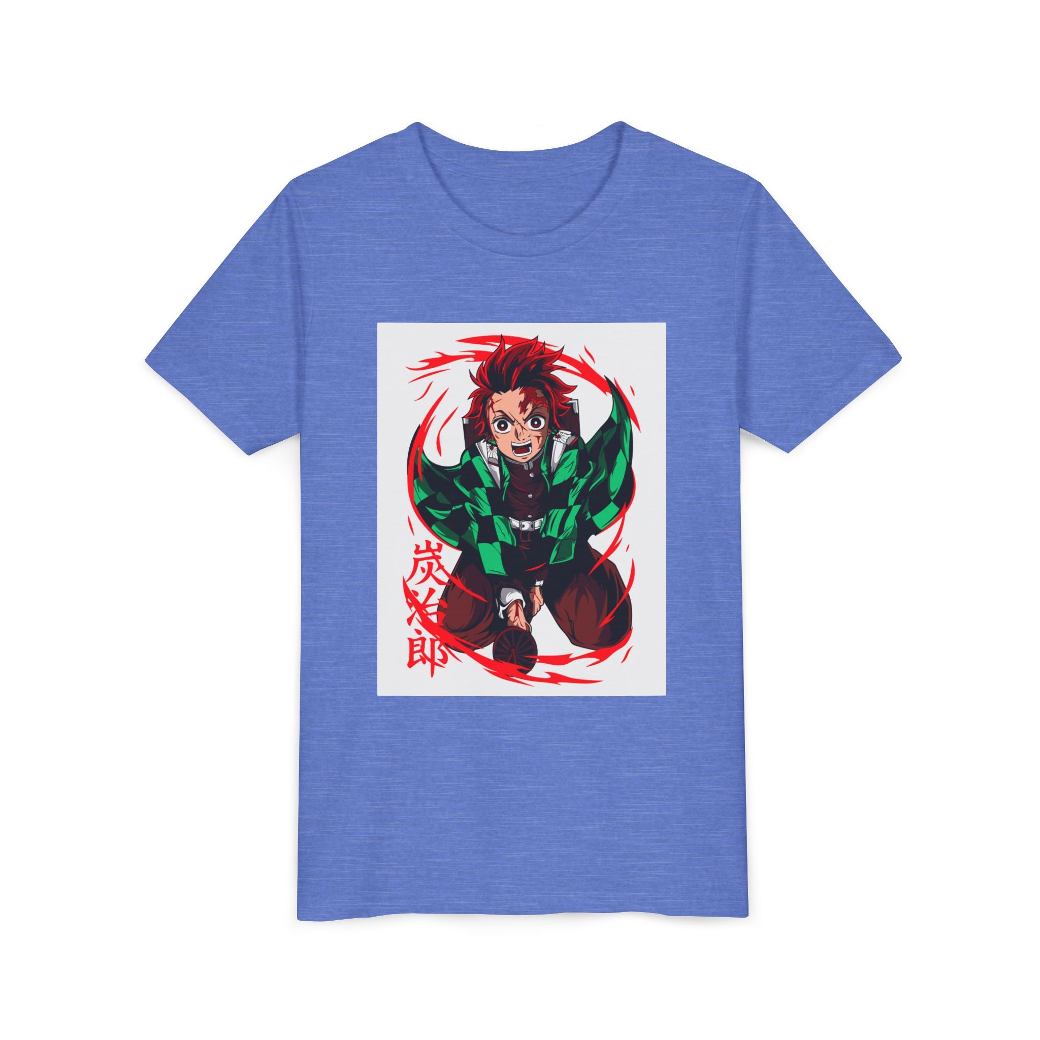Youth Anime Character Tee — Action Pose Graphic Short Sleeve Shirt