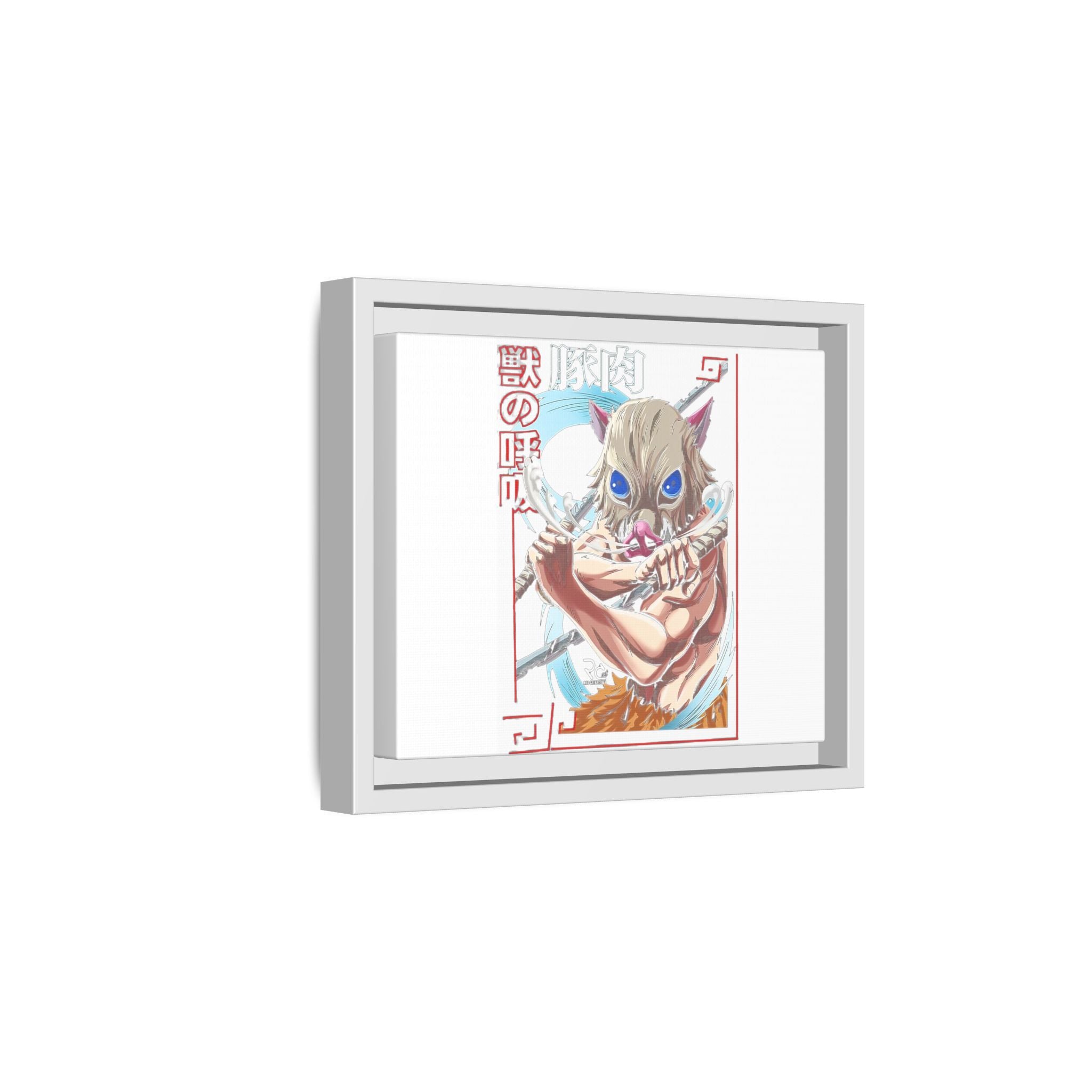 Demon Mask Anime Canvas Print — Inosuke Framed Matte Wall Art