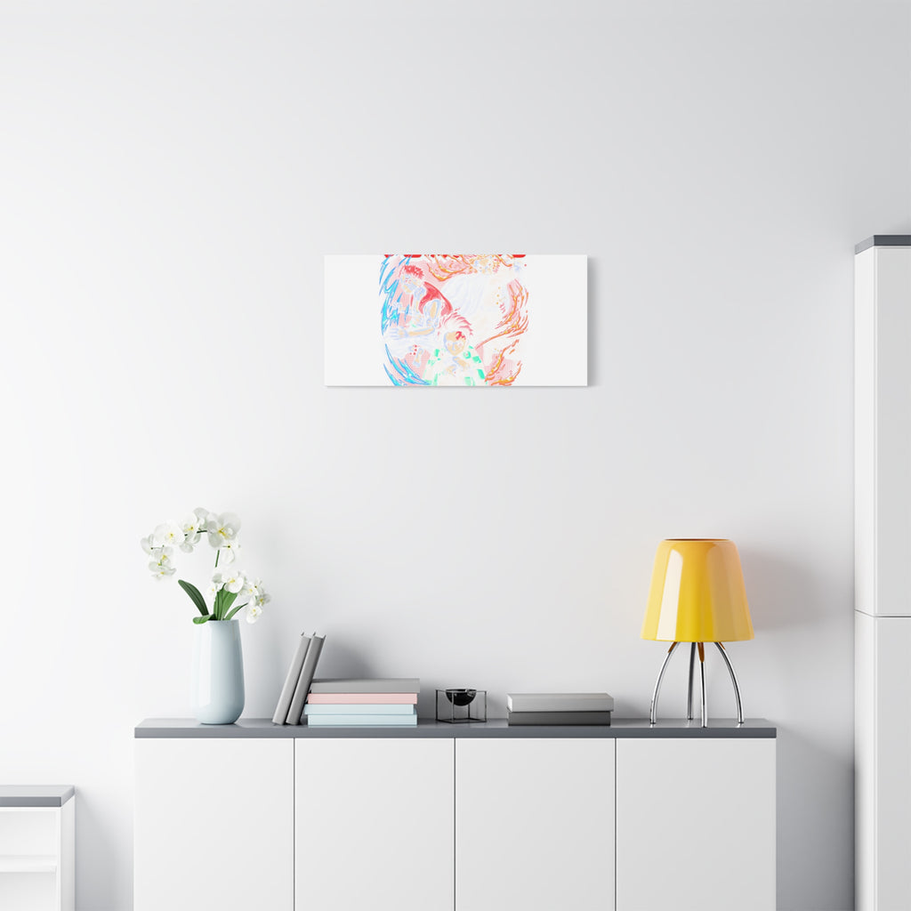 Anime Canvas Wall Art — Demon Slayer Tanjiro & Rengoku Matte Stretched Print