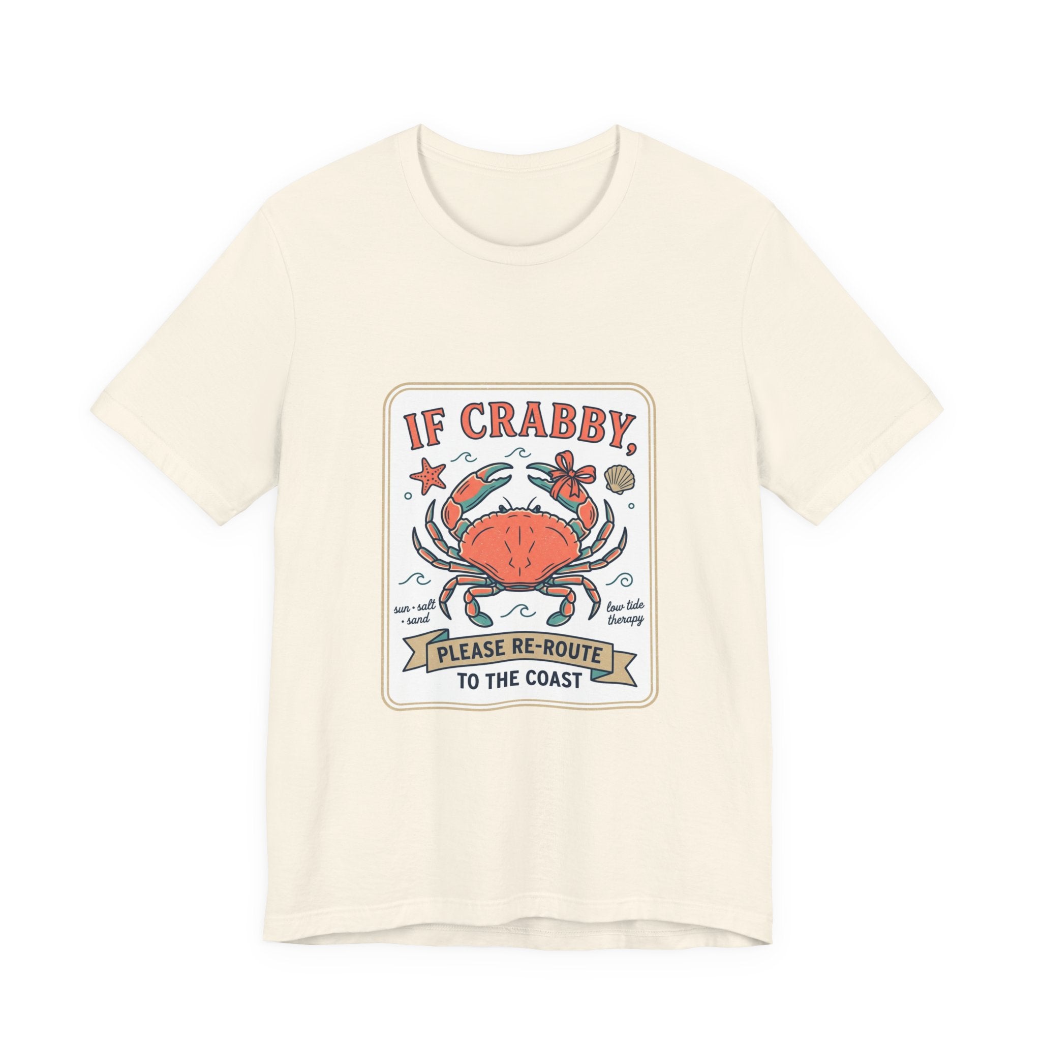 If Crabby Please Re-Route to the Coast T-Shirt | Crab Humor, Coastal Summer