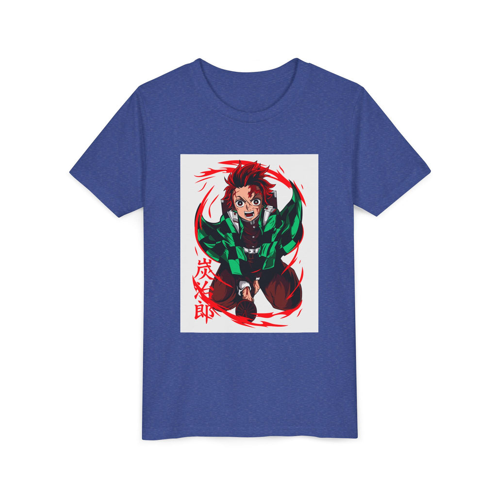 Youth Anime Character Tee — Action Pose Graphic Short Sleeve Shirt