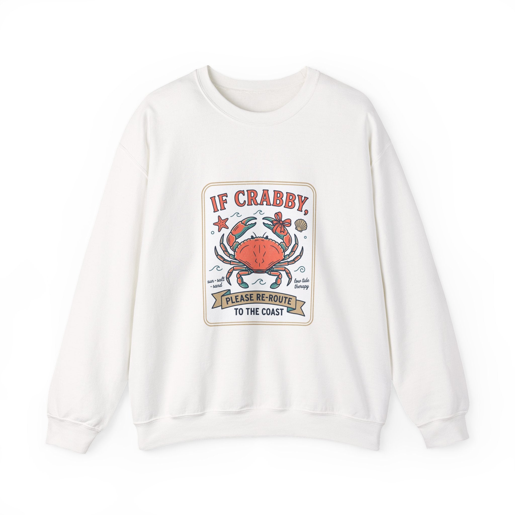 If Crabby Crewneck Sweatshirt | Crab Mood Humor, Coastal Summer Style
