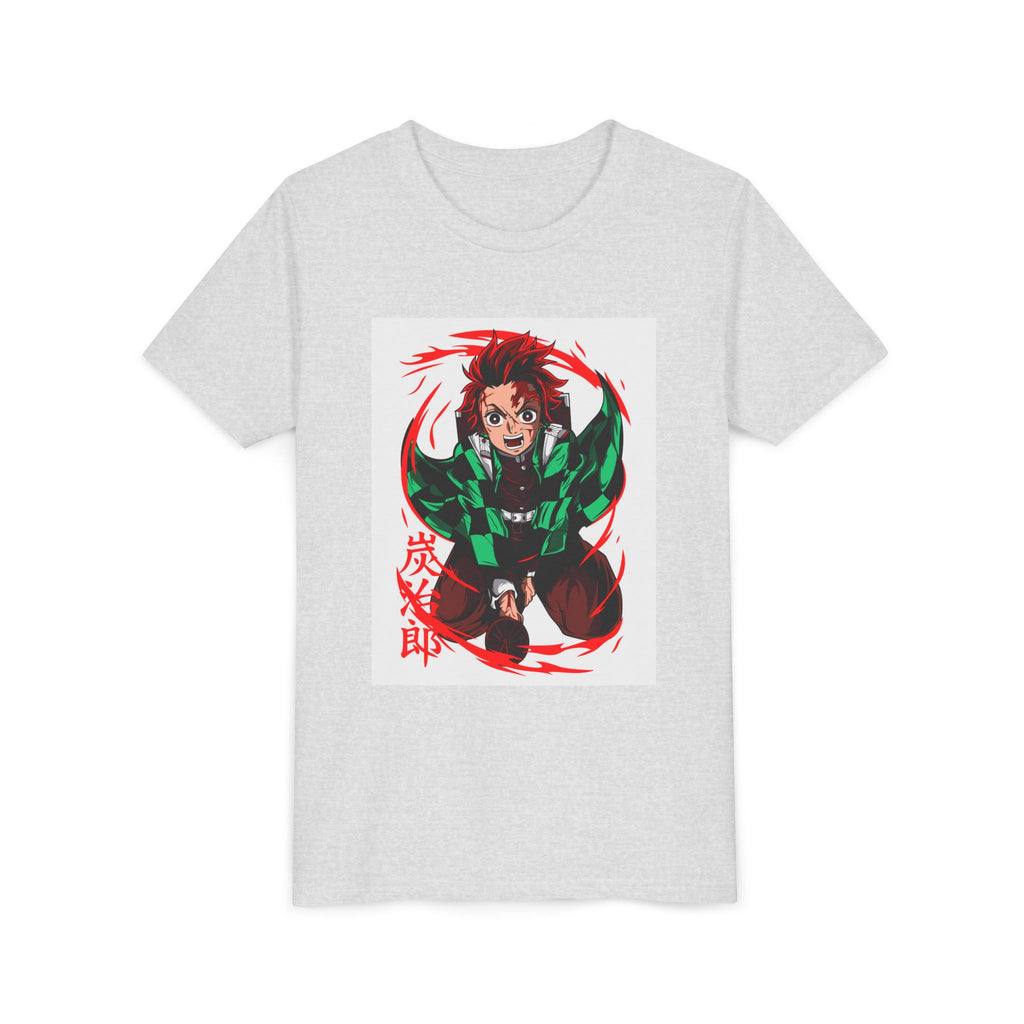 Youth Anime Character Tee — Action Pose Graphic Short Sleeve Shirt