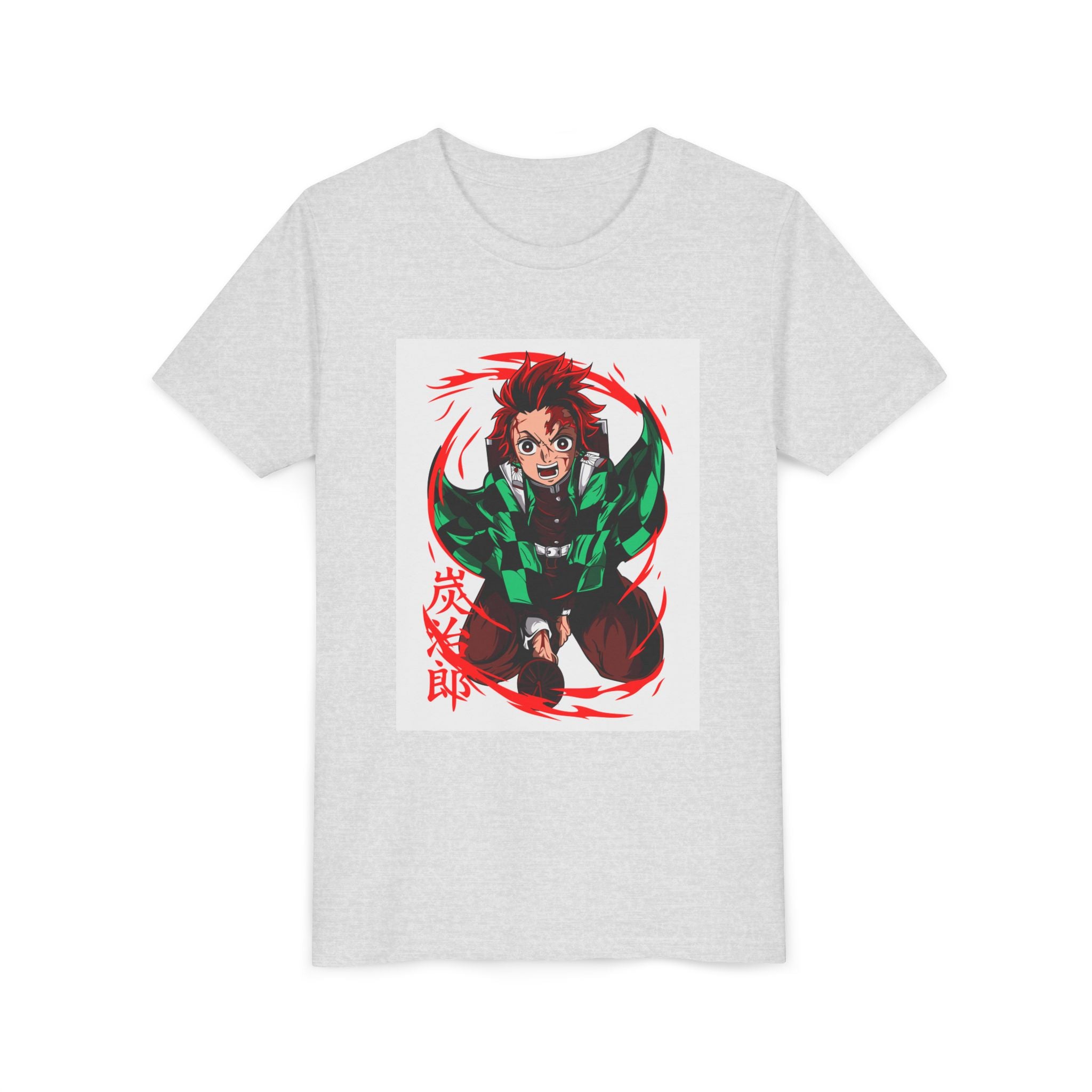 Youth Anime Character Tee — Action Pose Graphic Short Sleeve Shirt