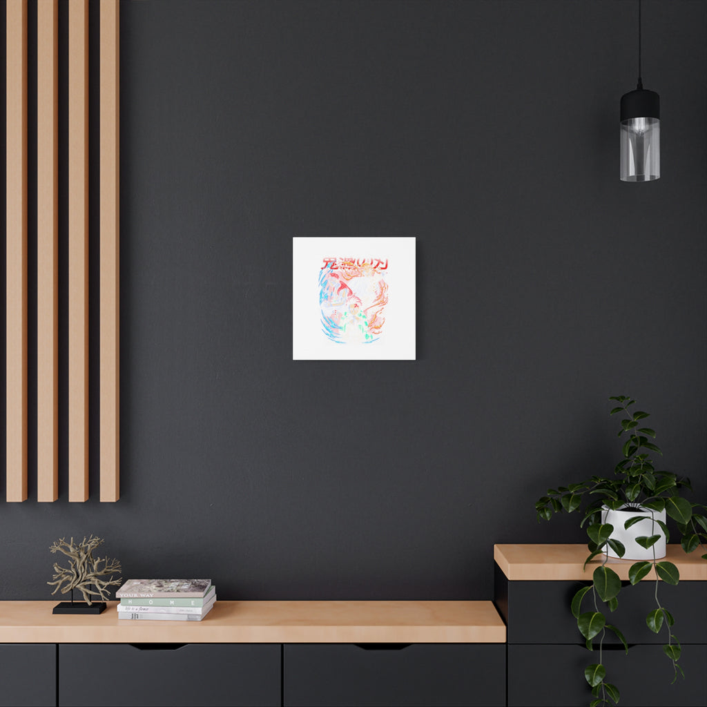 Anime Canvas Wall Art — Demon Slayer Tanjiro & Rengoku Matte Stretched Print