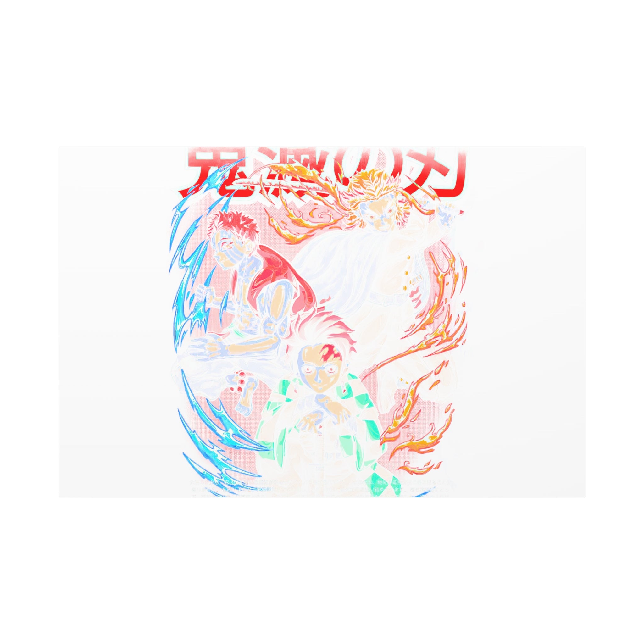 Anime Canvas Wall Art — Demon Slayer Tanjiro & Rengoku Matte Stretched Print