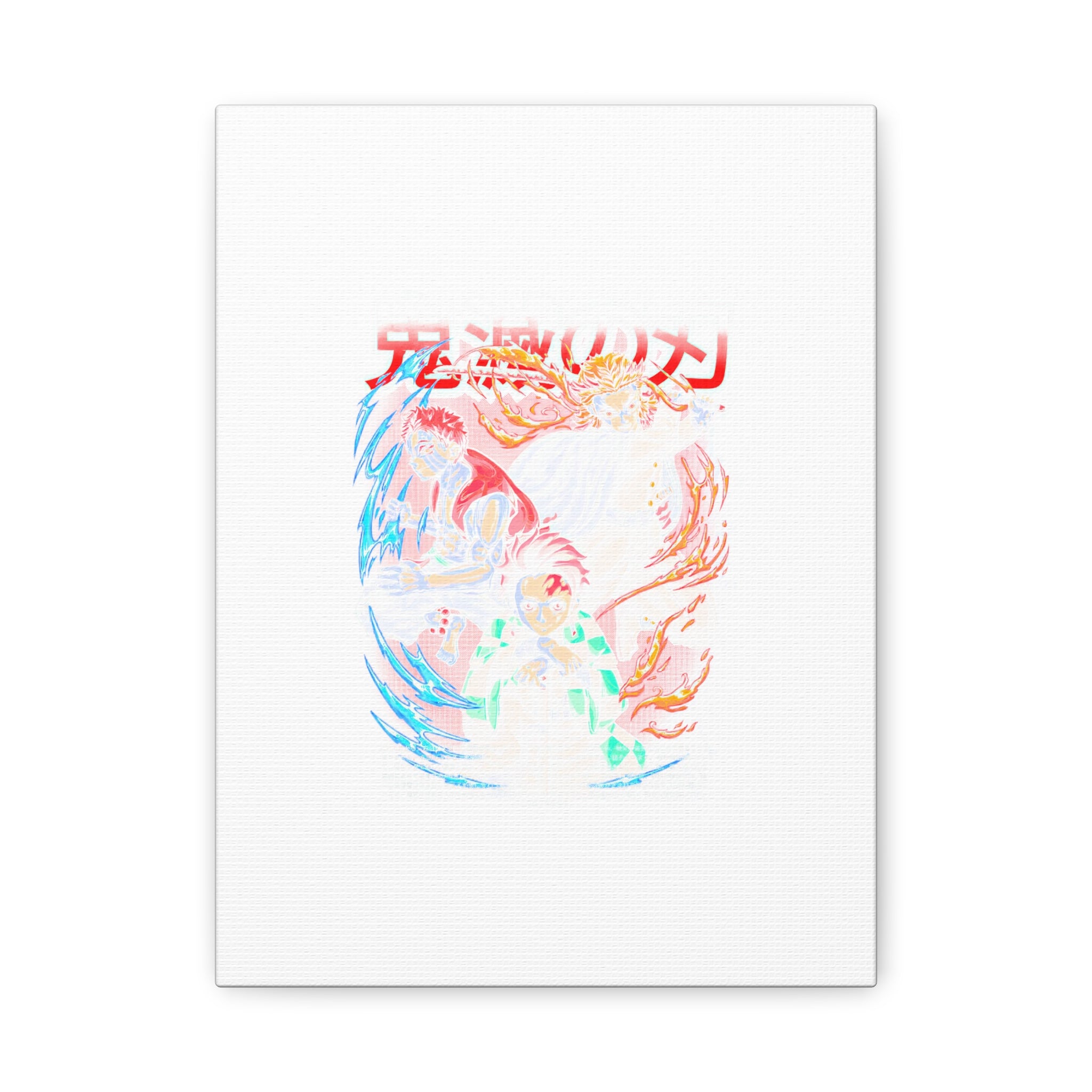 Anime Canvas Wall Art — Demon Slayer Tanjiro & Rengoku Matte Stretched Print