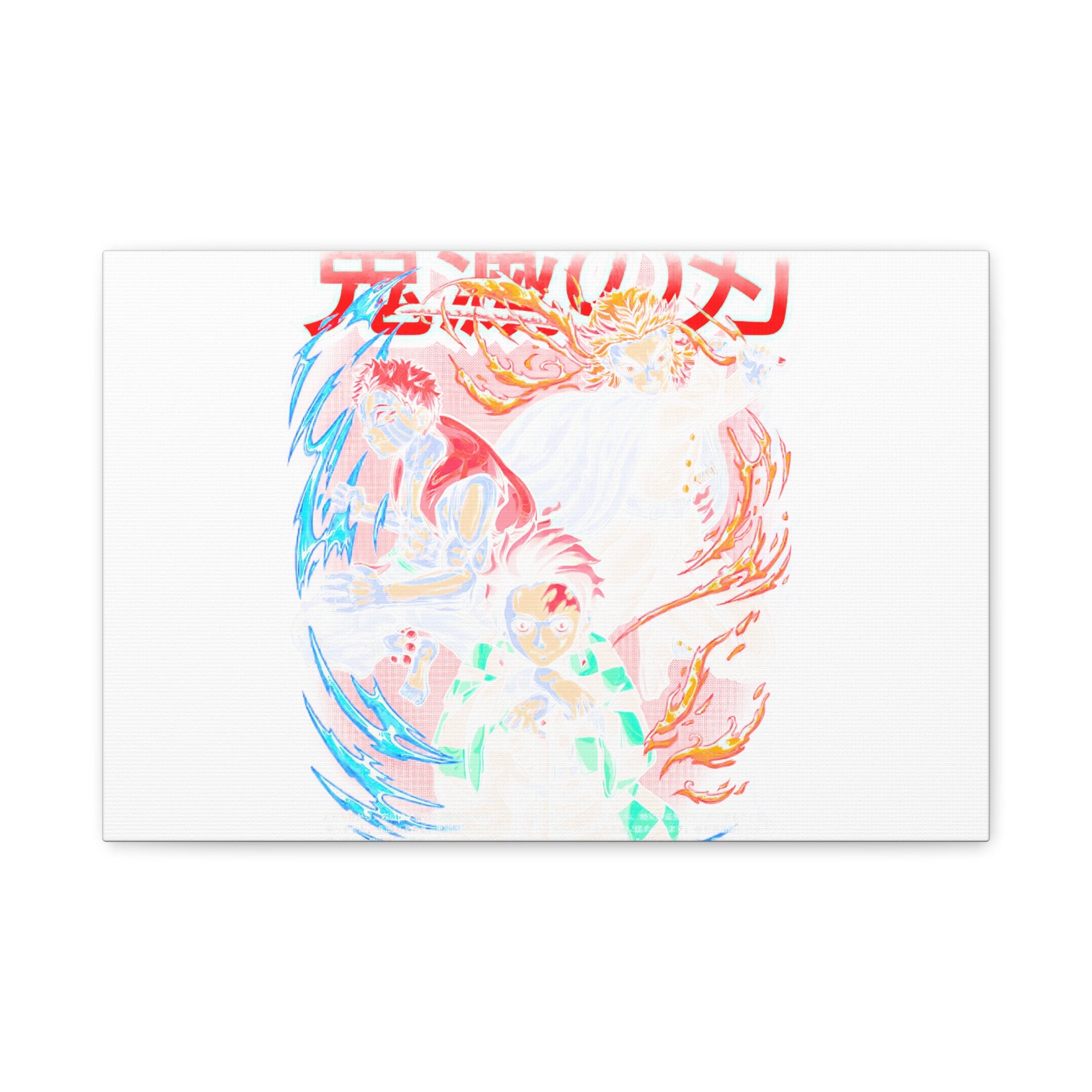 Anime Canvas Wall Art — Demon Slayer Tanjiro & Rengoku Matte Stretched Print