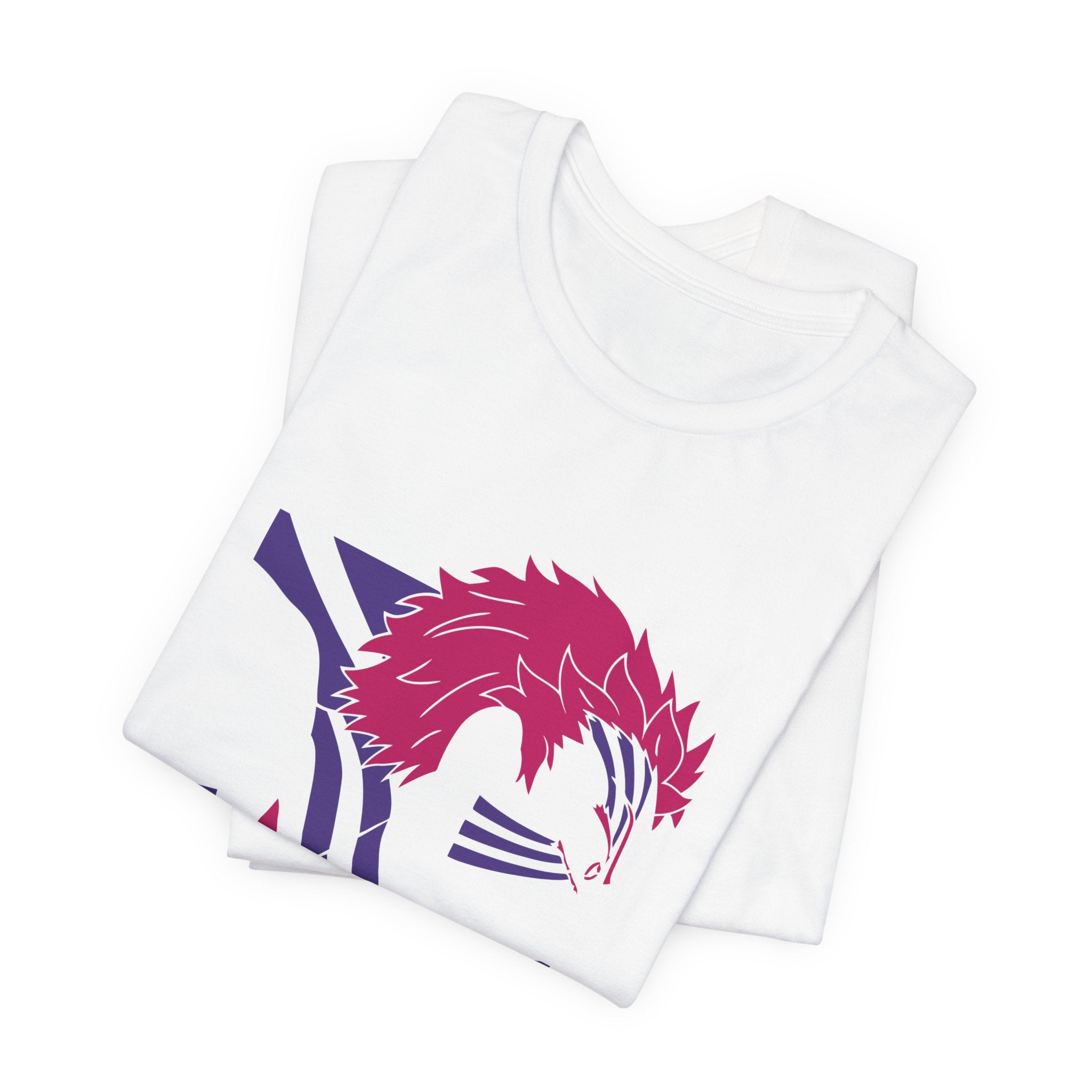Anime Tiger Face T‑Shirt — Stylized Red & Purple Graphic Tee