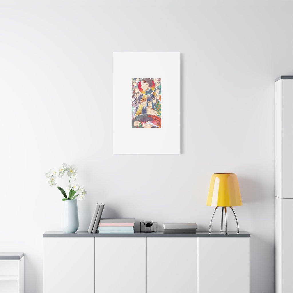 Anime Character Collage Matte Canvas Print - Stretched Wall Art