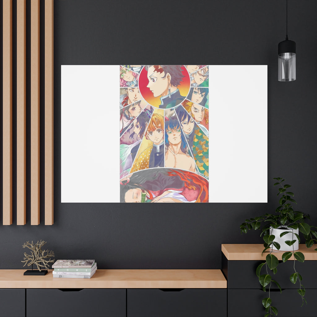 Anime Character Collage Matte Canvas Print - Stretched Wall Art