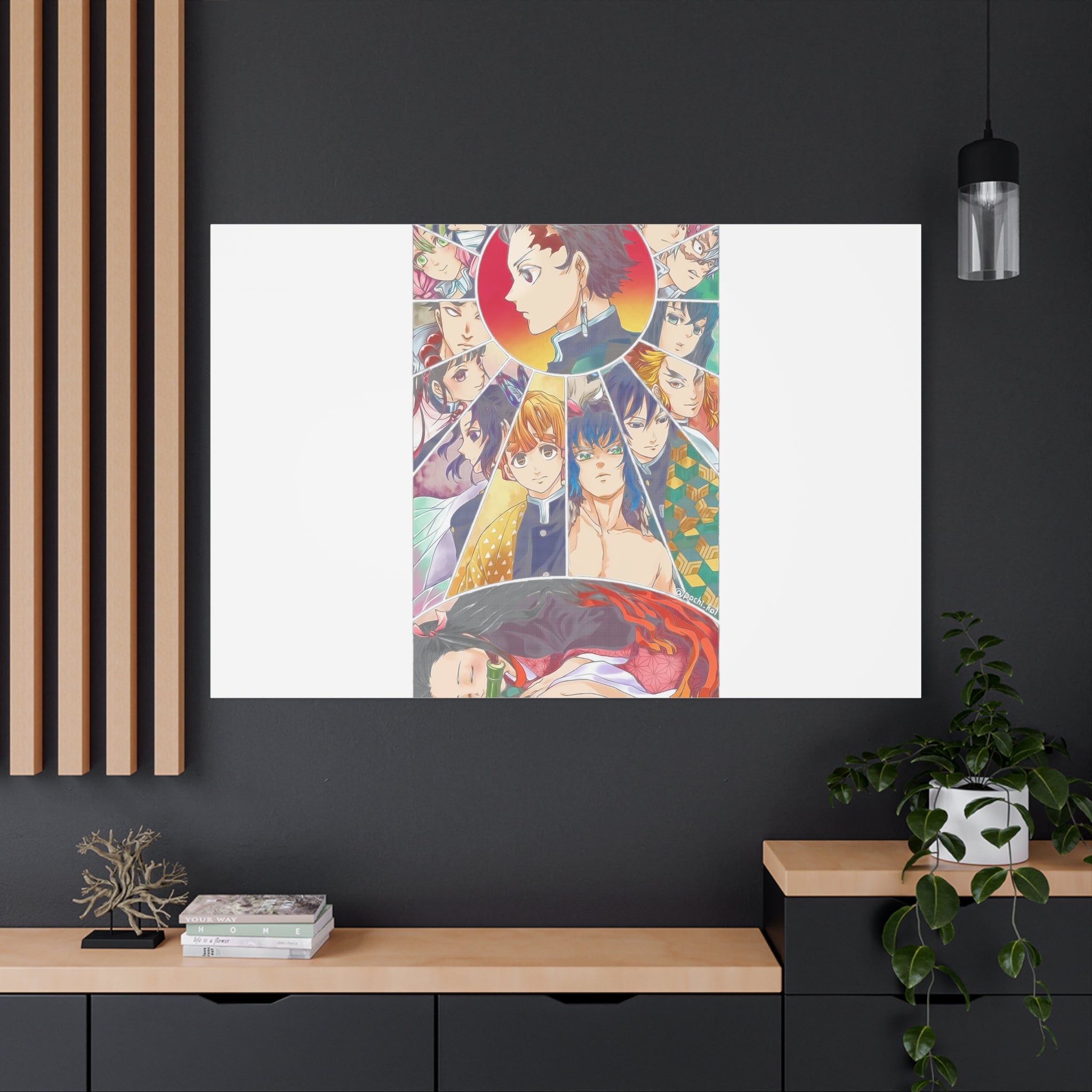 Anime Character Collage Matte Canvas Print - Stretched Wall Art