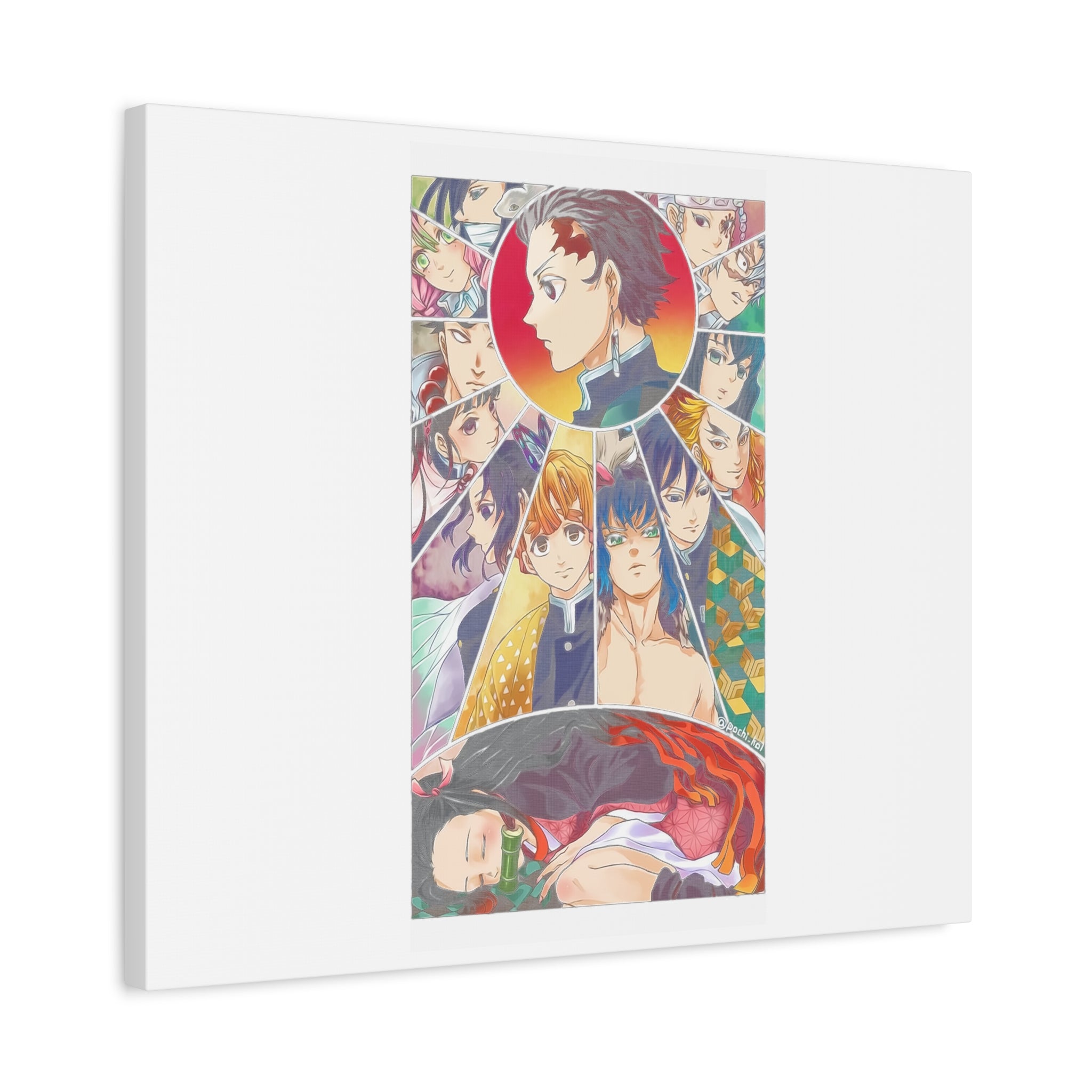Anime Character Collage Matte Canvas Print - Stretched Wall Art