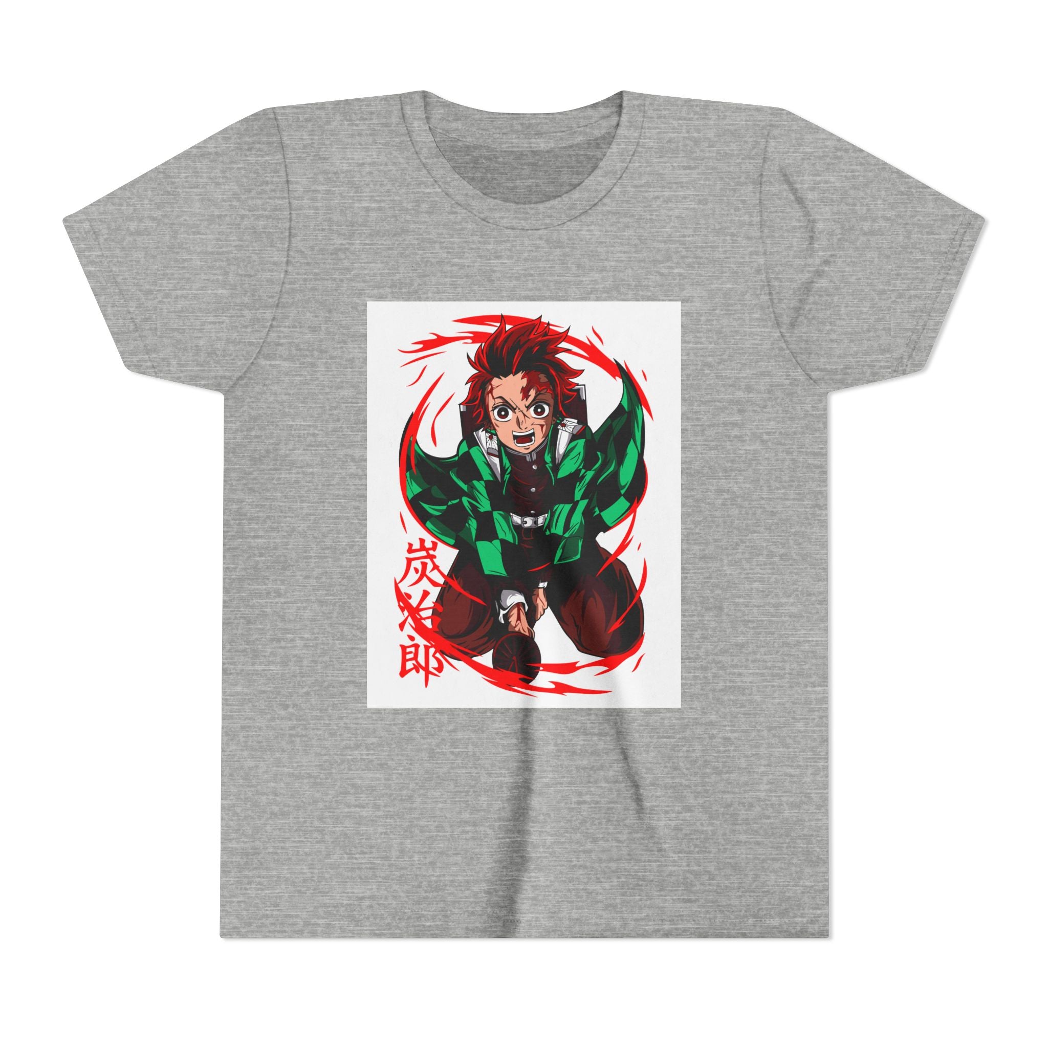 Youth Anime Character Tee — Action Pose Graphic Short Sleeve Shirt
