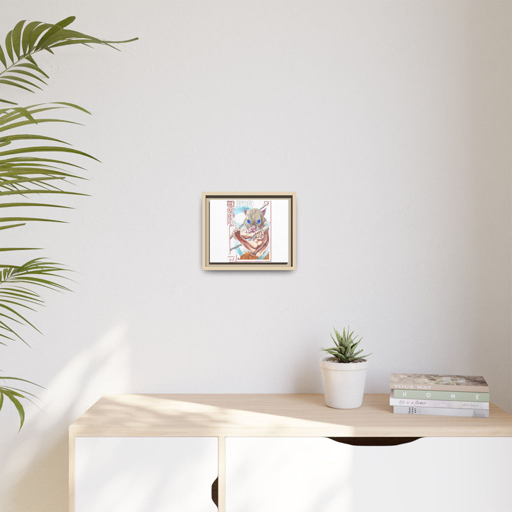 Demon Mask Anime Canvas Print — Inosuke Framed Matte Wall Art
