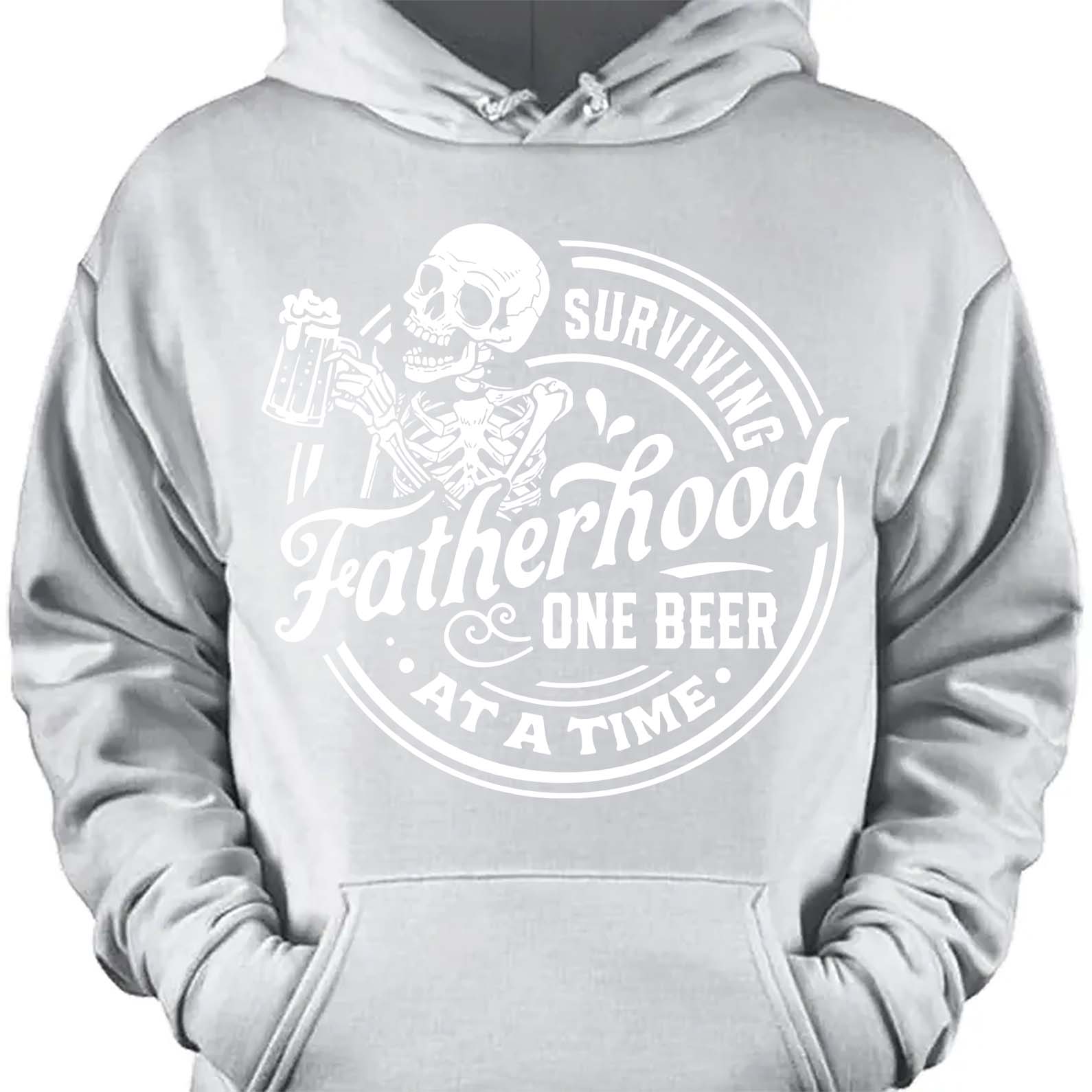 Funny Fatherhood Shirt | Surviving Fatherhood One Beer At A Time T-Shirt | Father’s Day Gift For Dad Or Husband 682257