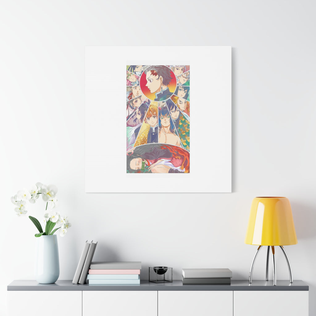 Anime Character Collage Matte Canvas Print - Stretched Wall Art