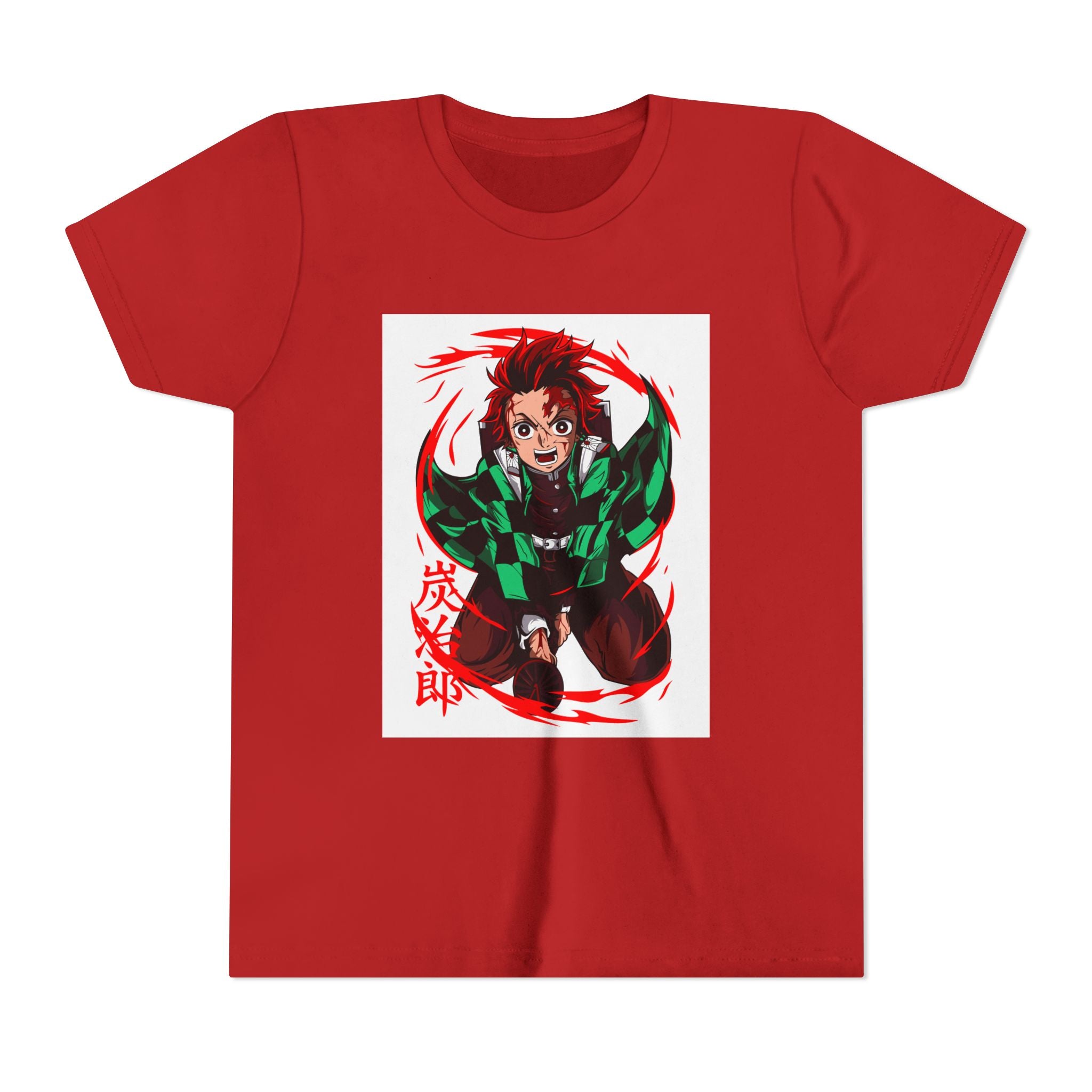 Youth Anime Character Tee — Action Pose Graphic Short Sleeve Shirt