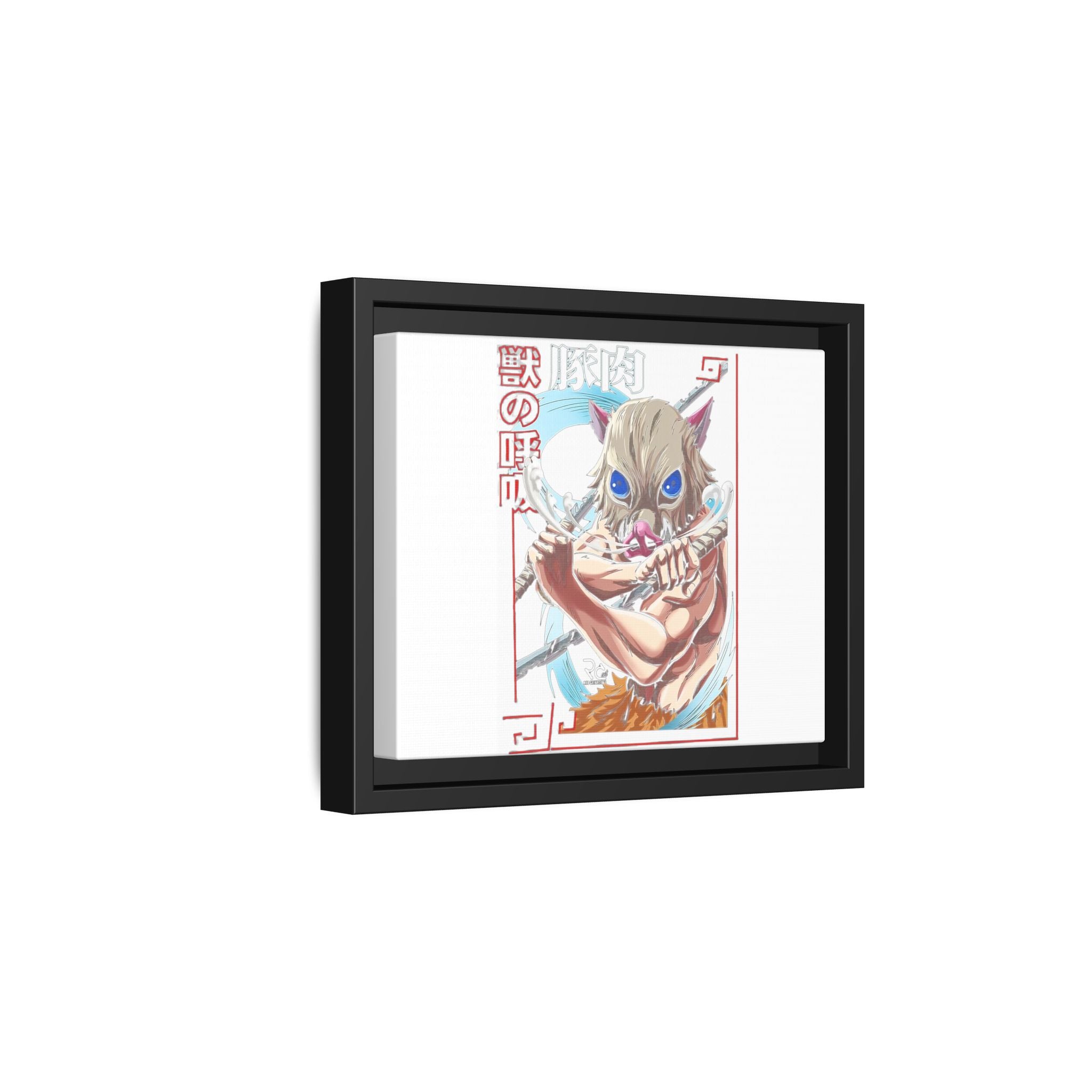 Demon Mask Anime Canvas Print — Inosuke Framed Matte Wall Art