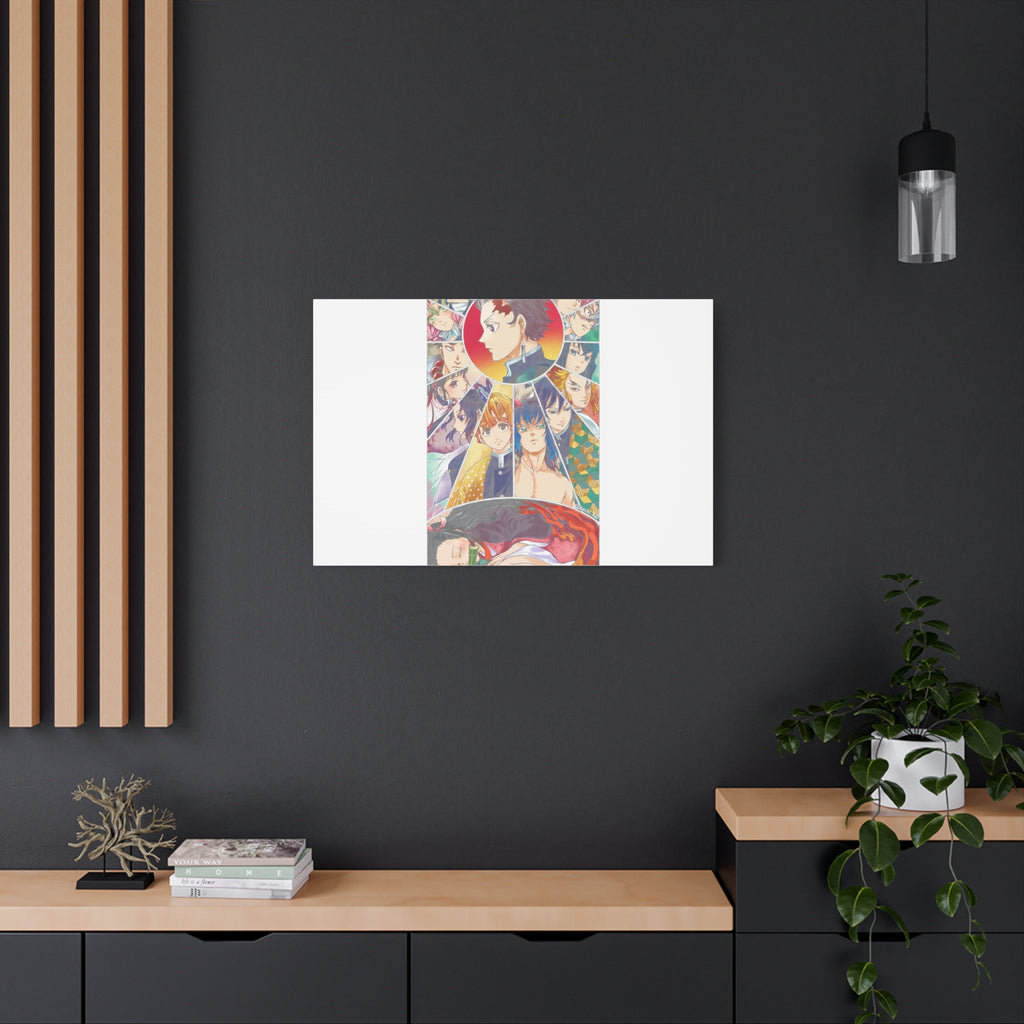 Anime Character Collage Matte Canvas Print - Stretched Wall Art