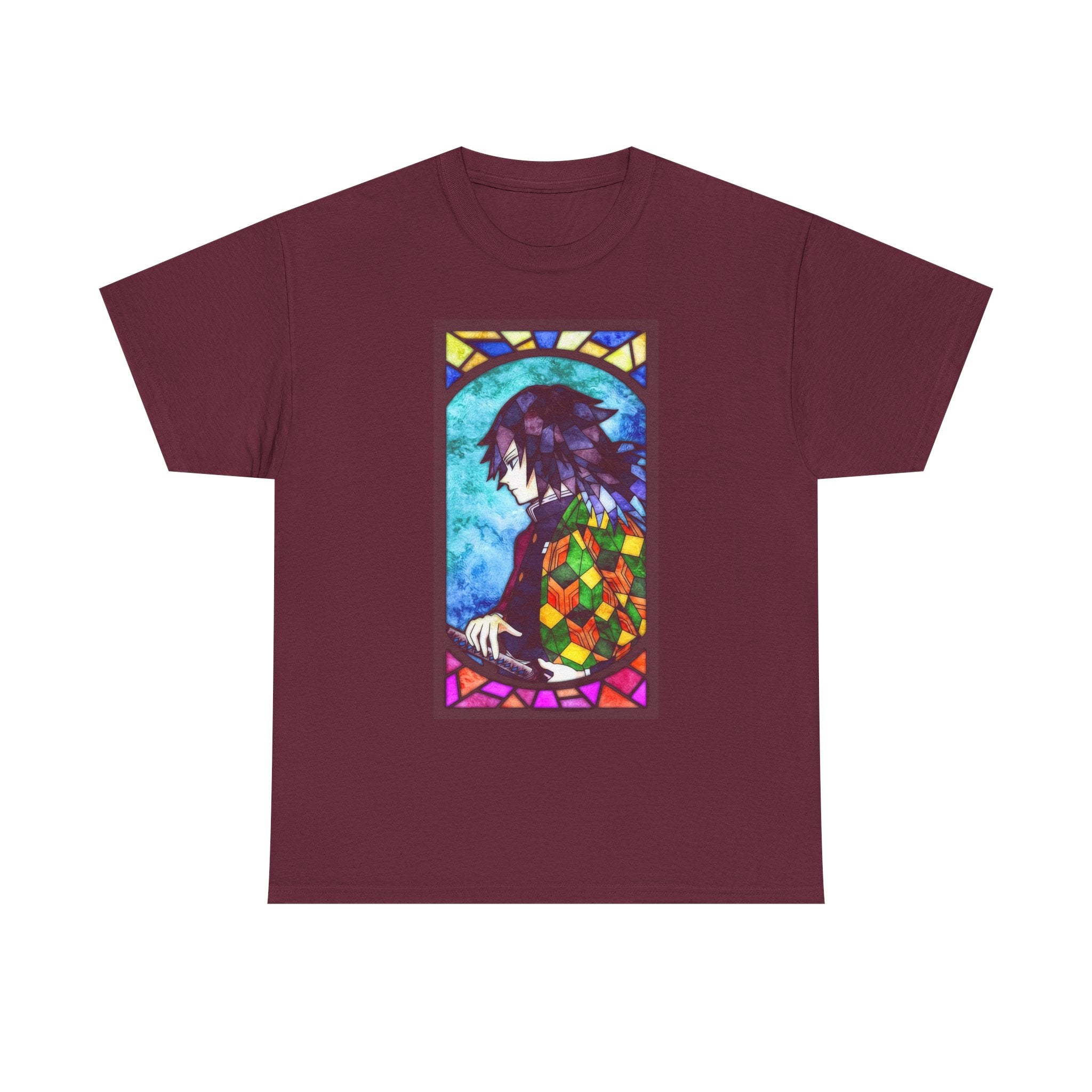 Stained Glass Owl T-Shirt — Colorful Mosaic Bird Graphic Tee
