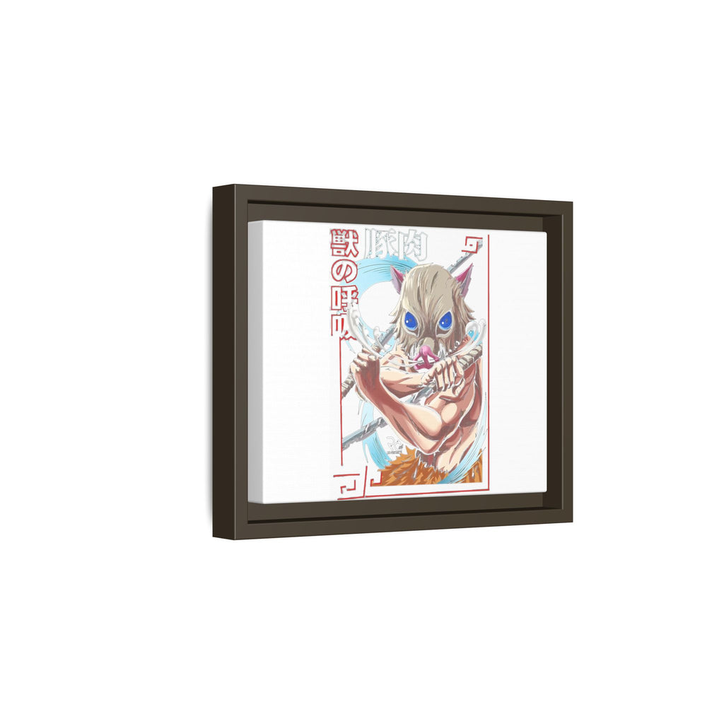 Demon Mask Anime Canvas Print — Inosuke Framed Matte Wall Art