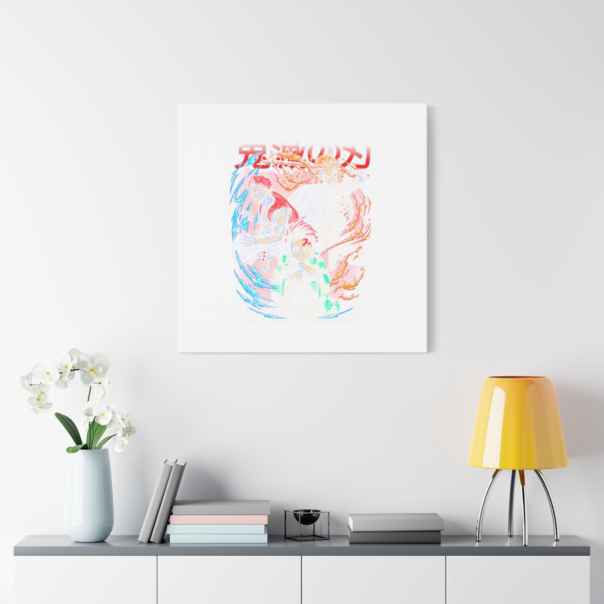 Anime Canvas Wall Art — Demon Slayer Tanjiro & Rengoku Matte Stretched Print