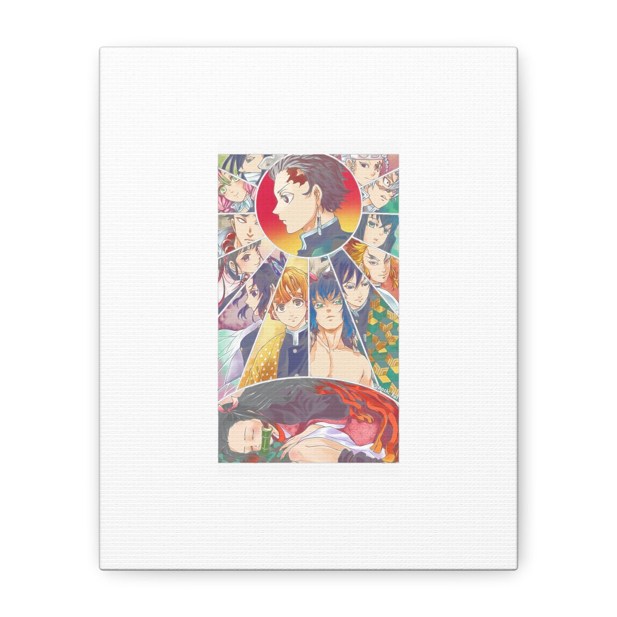 Anime Character Collage Matte Canvas Print - Stretched Wall Art