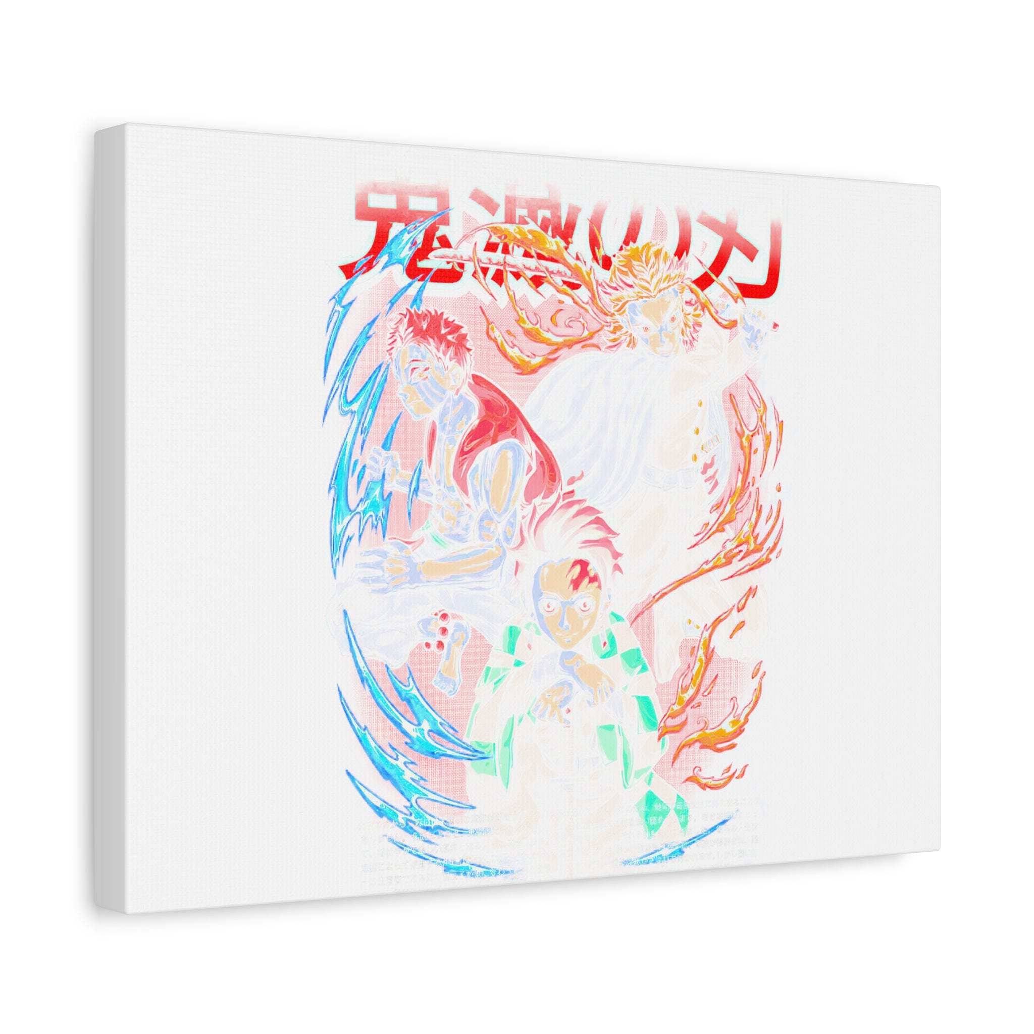 Anime Canvas Wall Art — Demon Slayer Tanjiro & Rengoku Matte Stretched Print