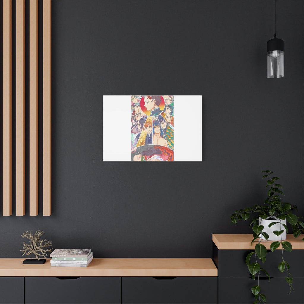 Anime Character Collage Matte Canvas Print - Stretched Wall Art