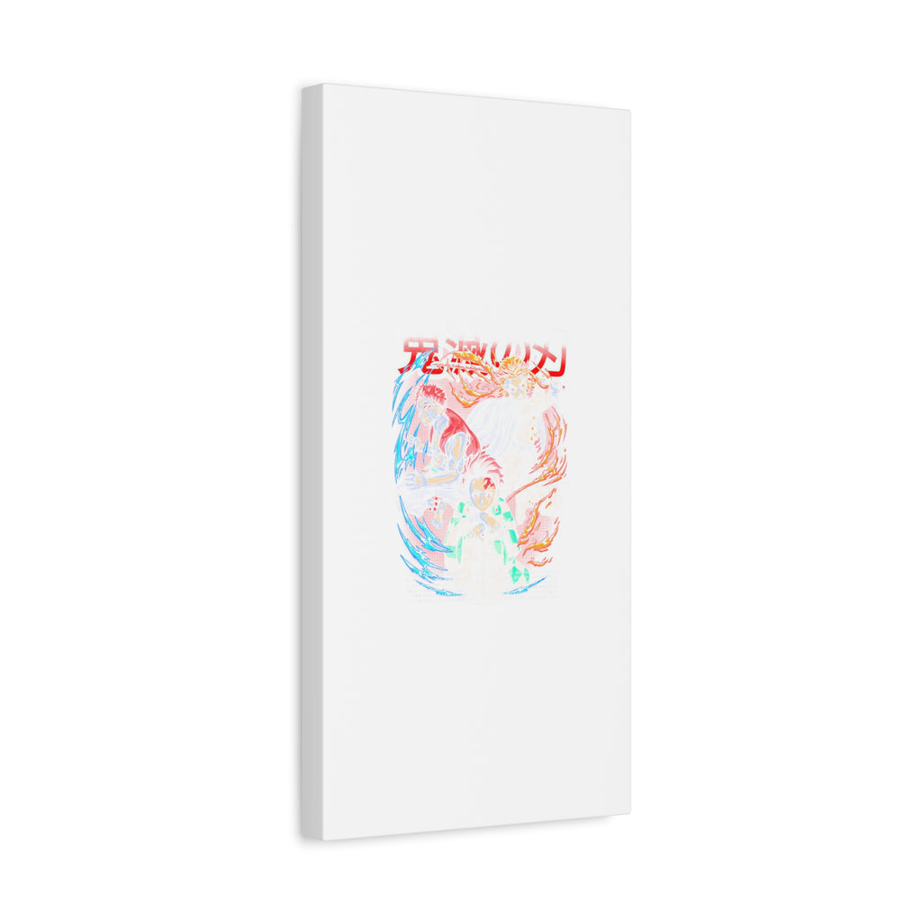 Anime Canvas Wall Art — Demon Slayer Tanjiro & Rengoku Matte Stretched Print