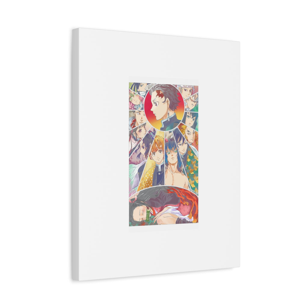 Anime Character Collage Matte Canvas Print - Stretched Wall Art