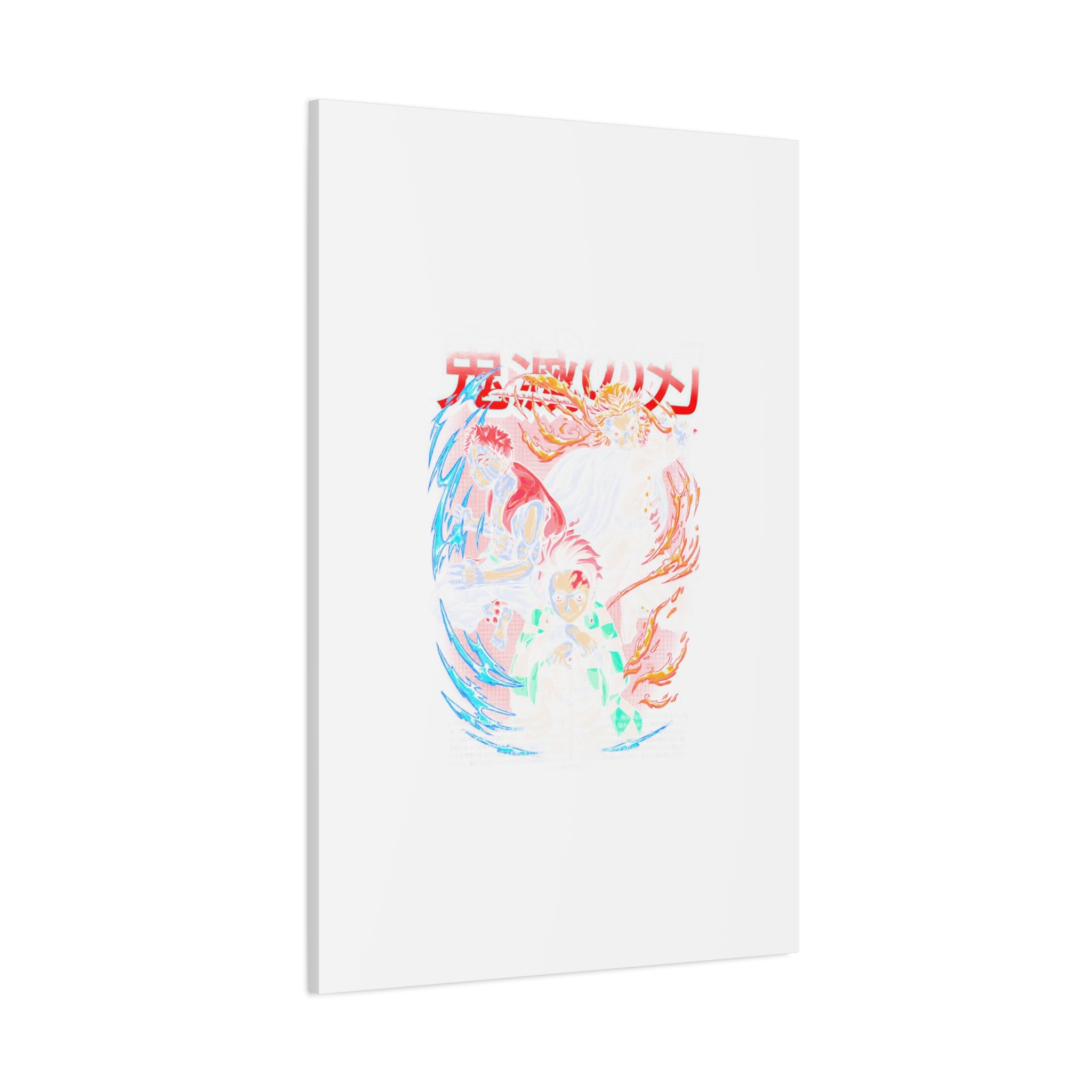 Anime Canvas Wall Art — Demon Slayer Tanjiro & Rengoku Matte Stretched Print