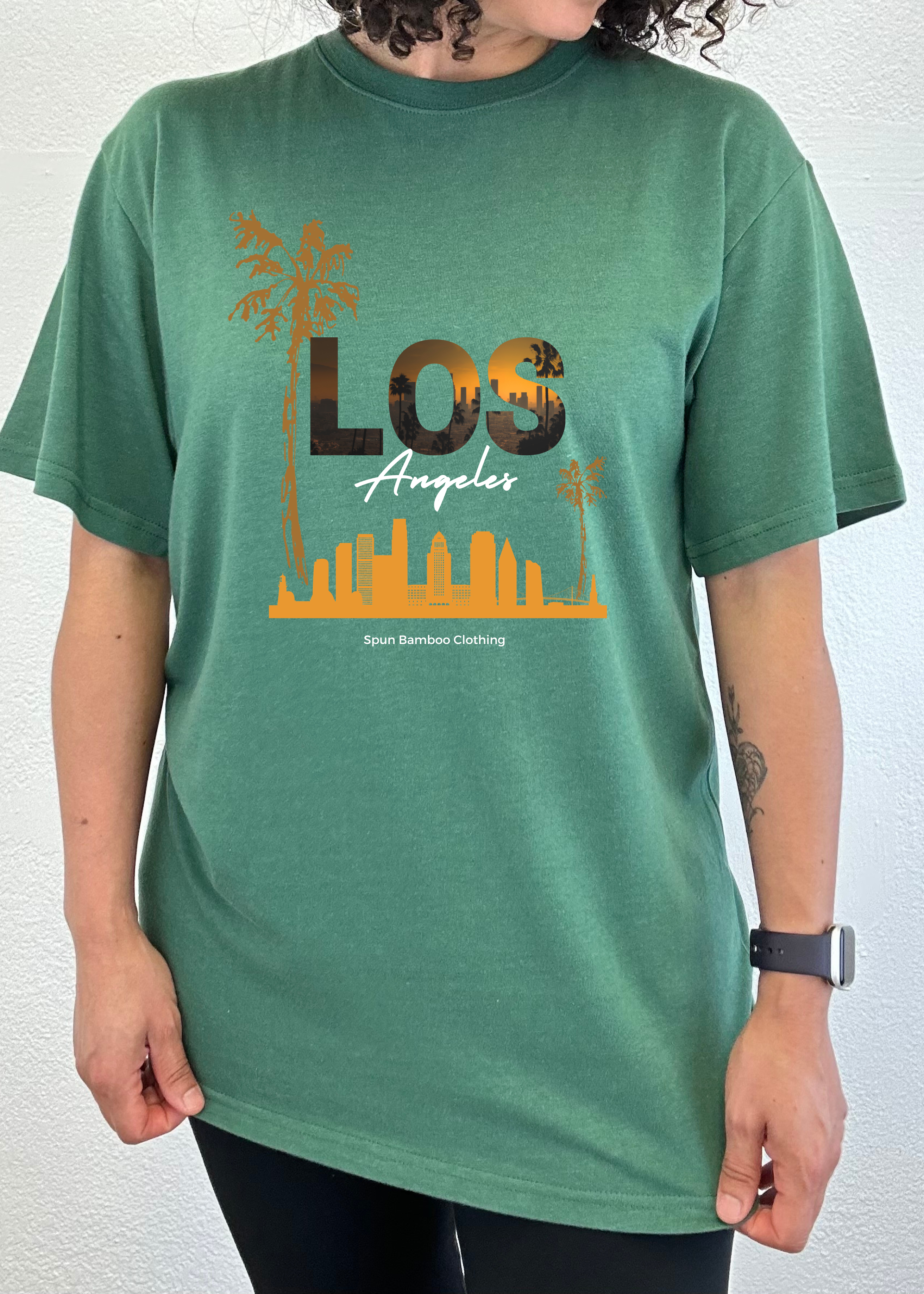 Los Angeles Unisex Bamboo Viscose/Organic Cotton Short Sleeve Graphic T-Shirt