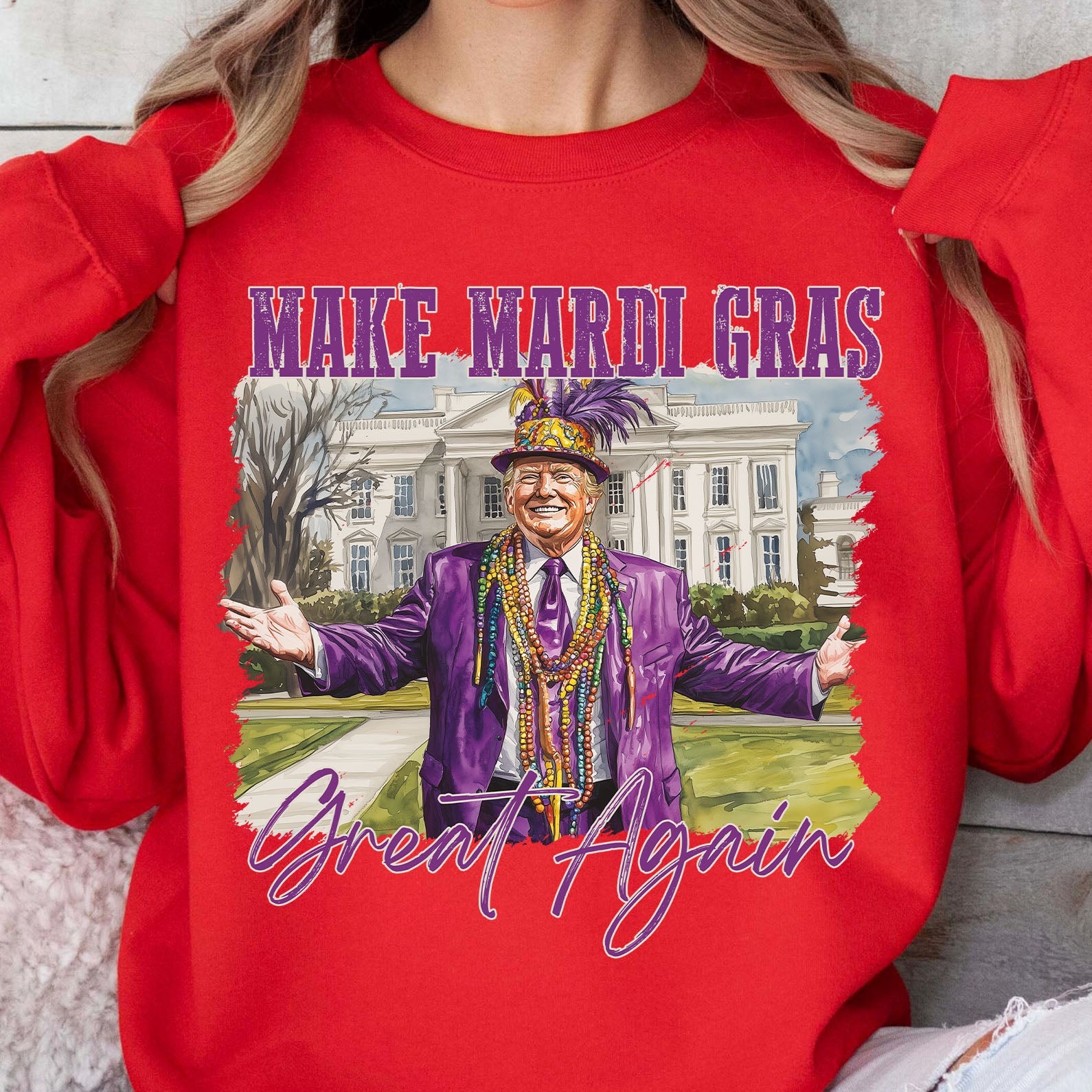 Trump Mardi Gras Shirt, Make Mardi Gras Great Again, Funny Trump Mardi Gras Sweatshirt 682008 - GOP