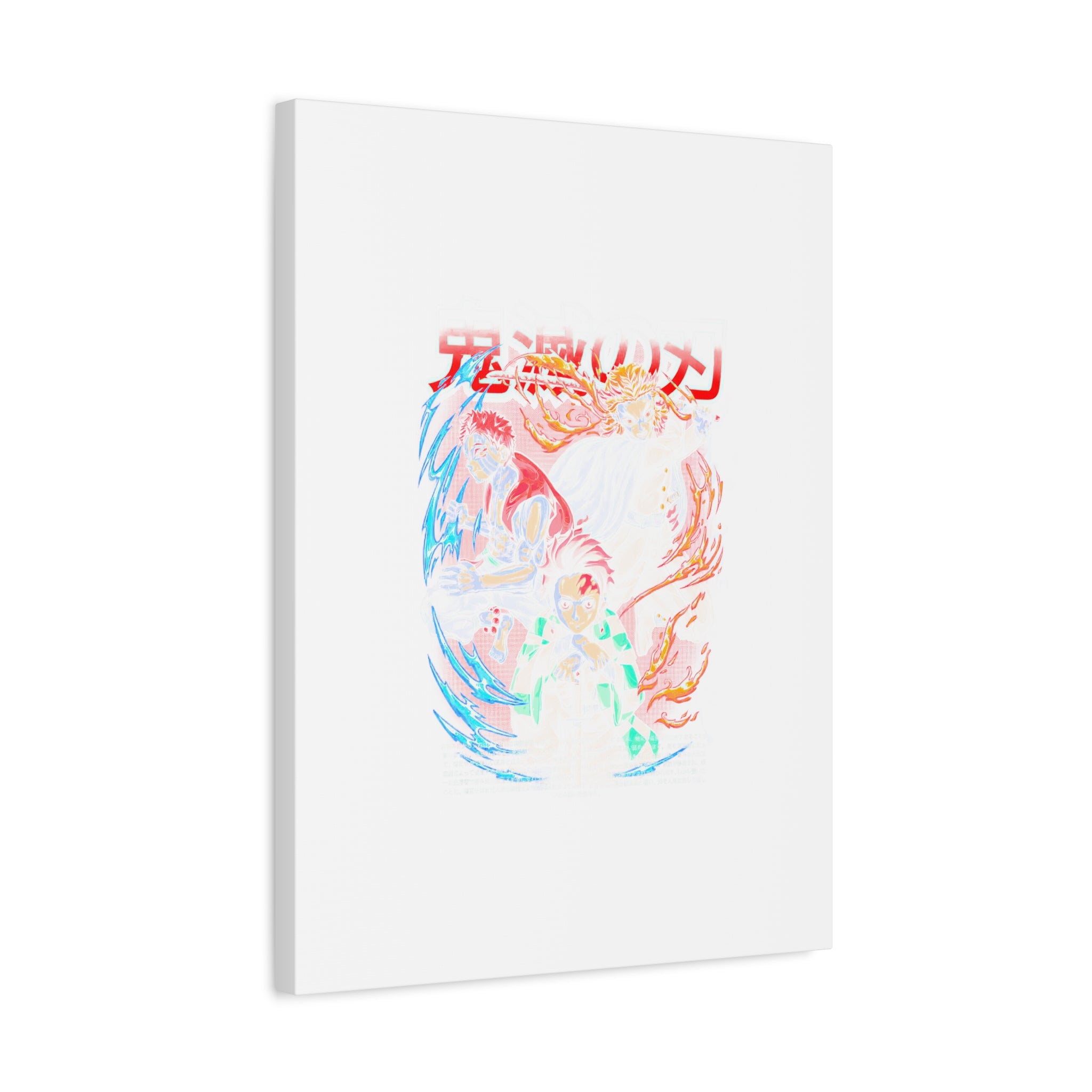 Anime Canvas Wall Art — Demon Slayer Tanjiro & Rengoku Matte Stretched Print