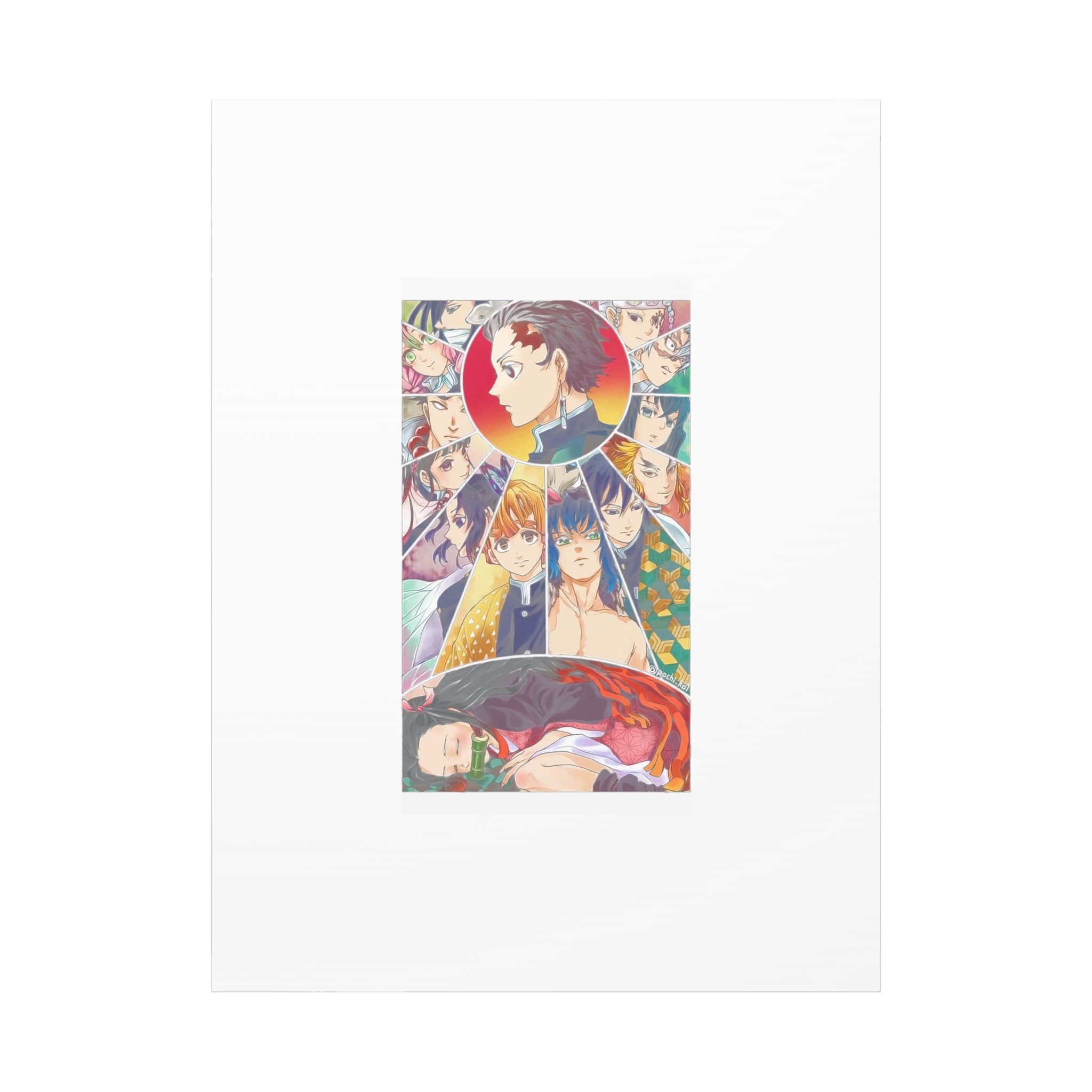Anime Character Collage Matte Canvas Print - Stretched Wall Art