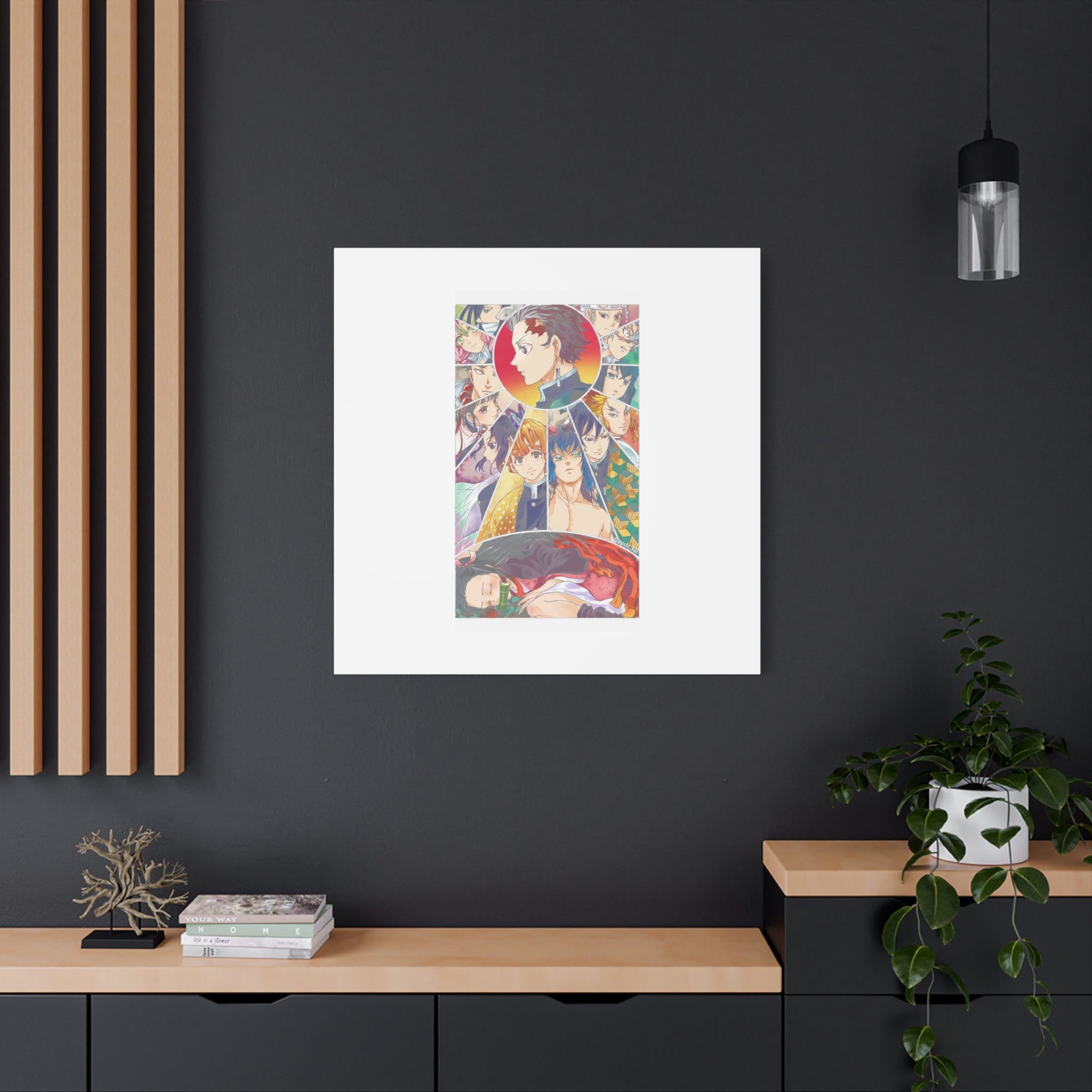 Anime Character Collage Matte Canvas Print - Stretched Wall Art
