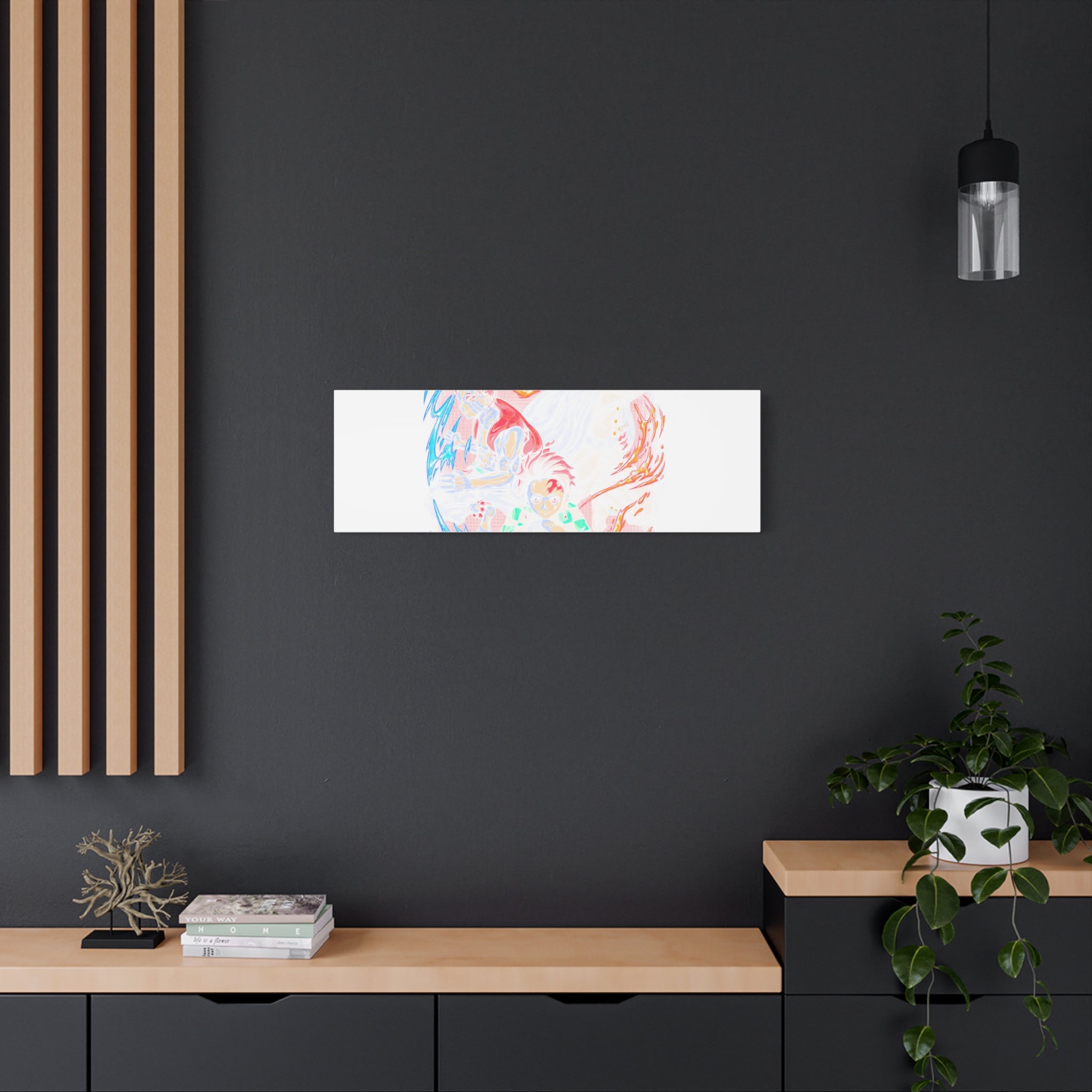 Anime Canvas Wall Art — Demon Slayer Tanjiro & Rengoku Matte Stretched Print