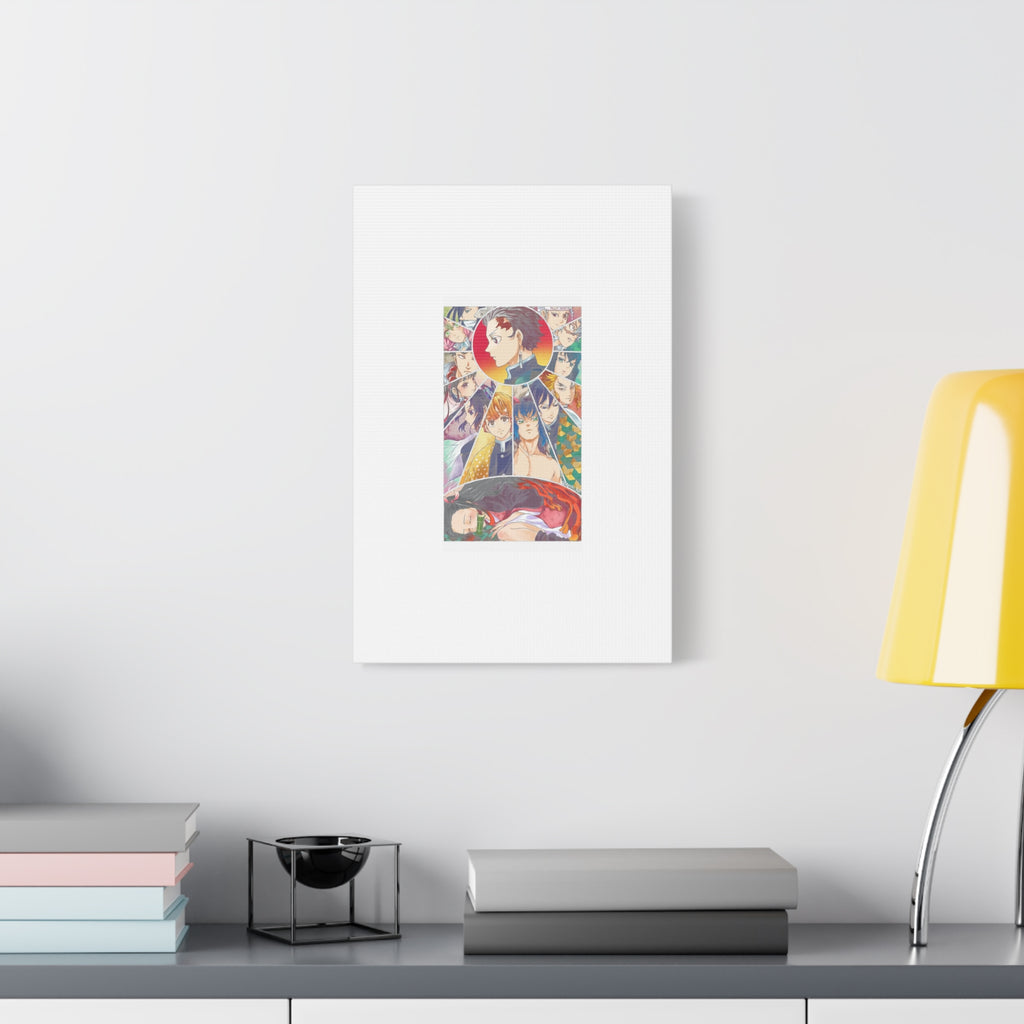 Anime Character Collage Matte Canvas Print - Stretched Wall Art