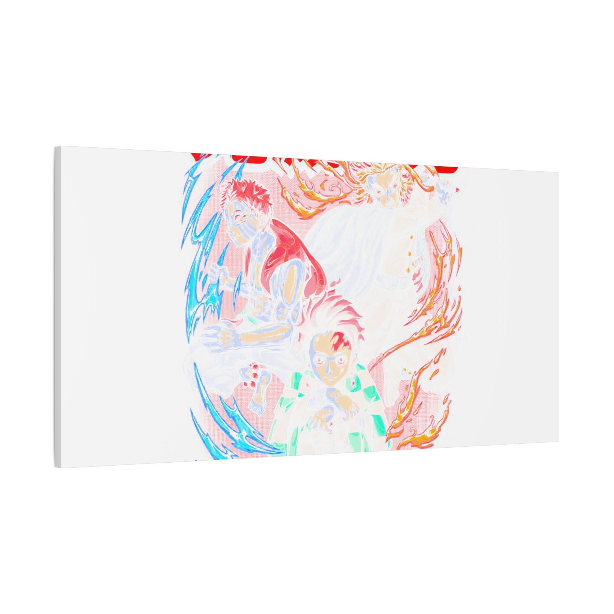 Anime Canvas Wall Art — Demon Slayer Tanjiro & Rengoku Matte Stretched Print